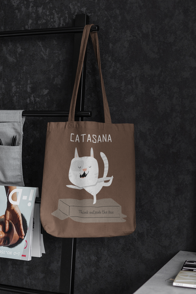🐱 Catasana | Yoga Cat “Think Outside the Box” DTF Transfer FT860
