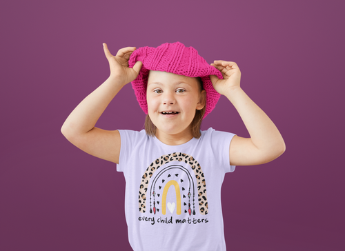 ❤️ Every Child Matters – Leopard Rainbow Heart | DTF Transfer FT975