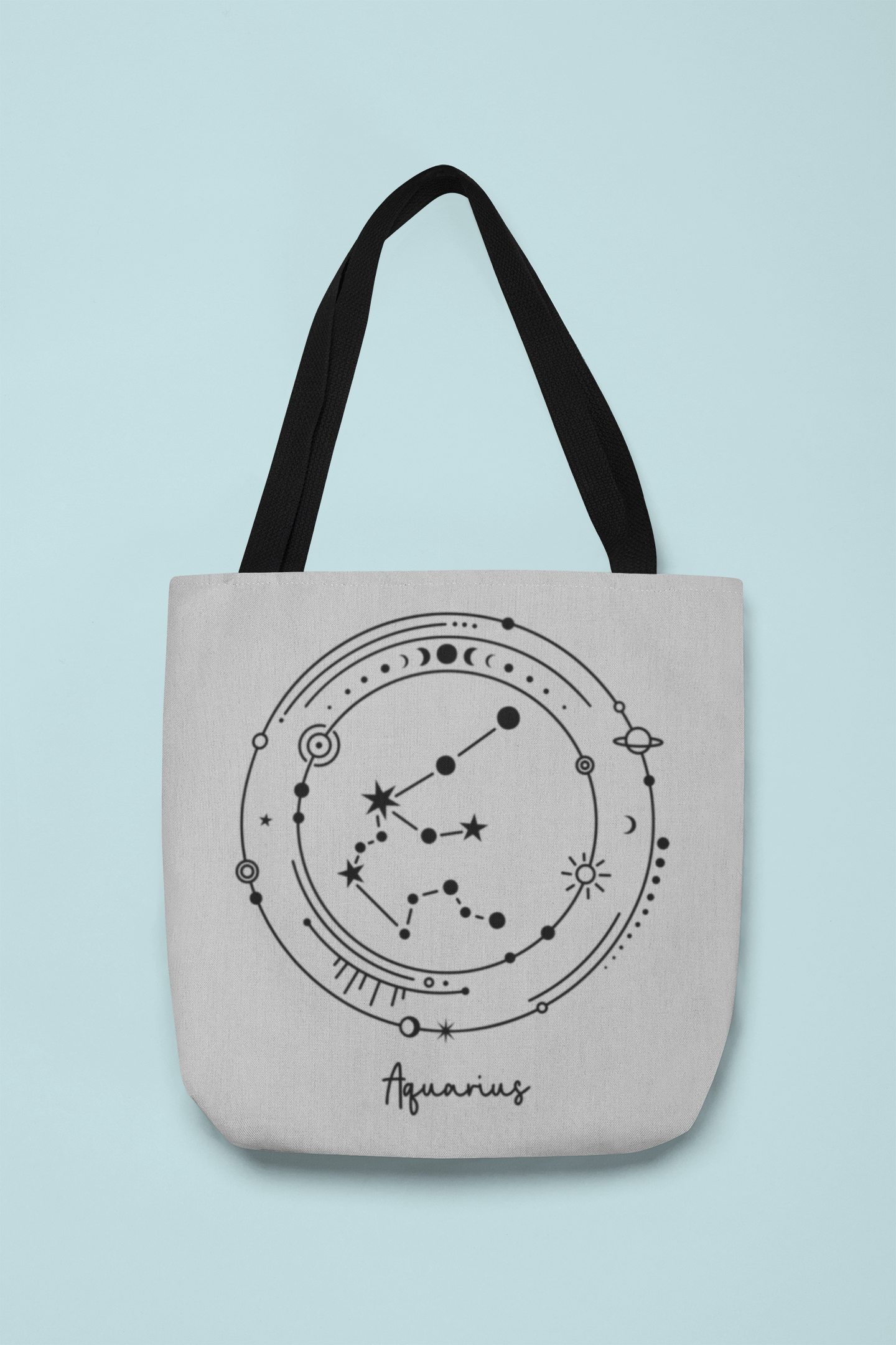 ♒ Aquarius – Celestial Symbol | Minimal Astrology DTF Transfer FT796