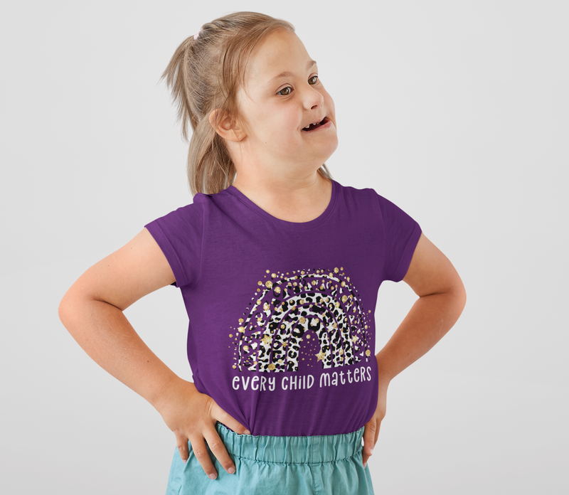 ❤️ Every Child Matters – Leopard Rainbow Glitter | DTF Transfer FT977