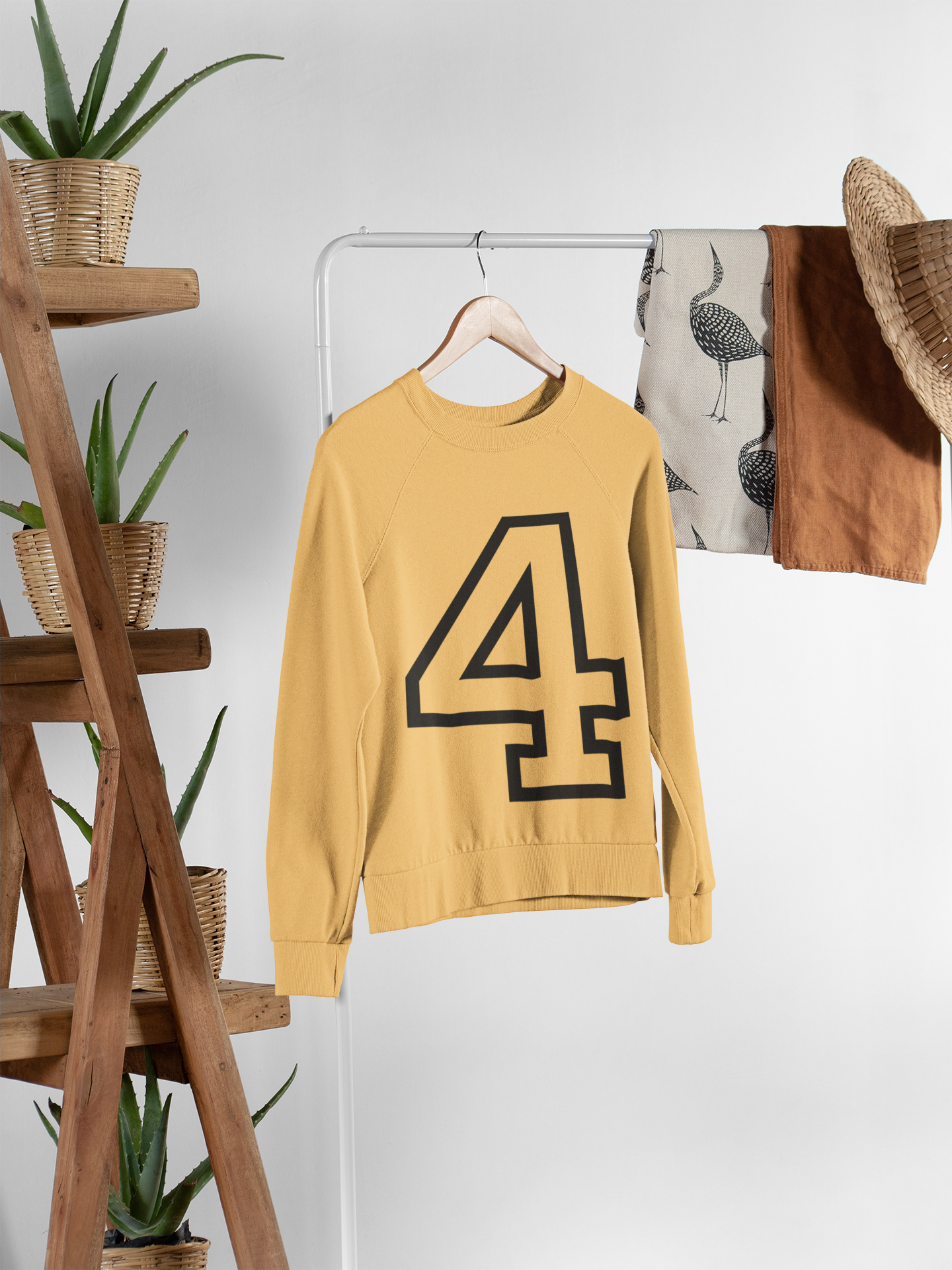 ⬛ “4” – Four – Solid Black Outline Numeric | DTF Transfer FT1054