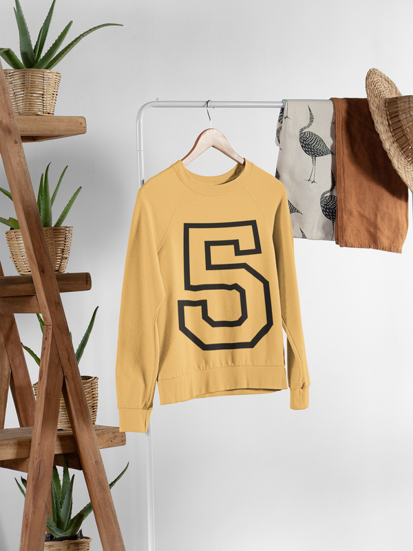 ⬛ “5” – Five – Solid Black Outline Numeric | DTF Transfer FT1055