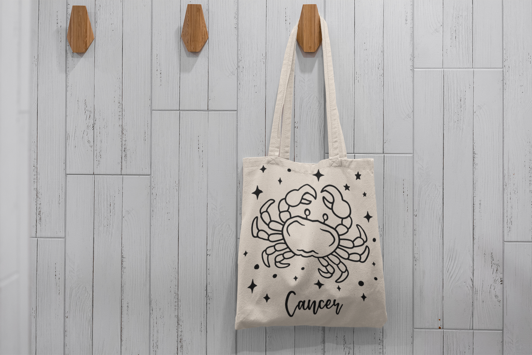 ♋🌊 Cancer Zodiac – Sacred Depth Black DTF Transfer FT909