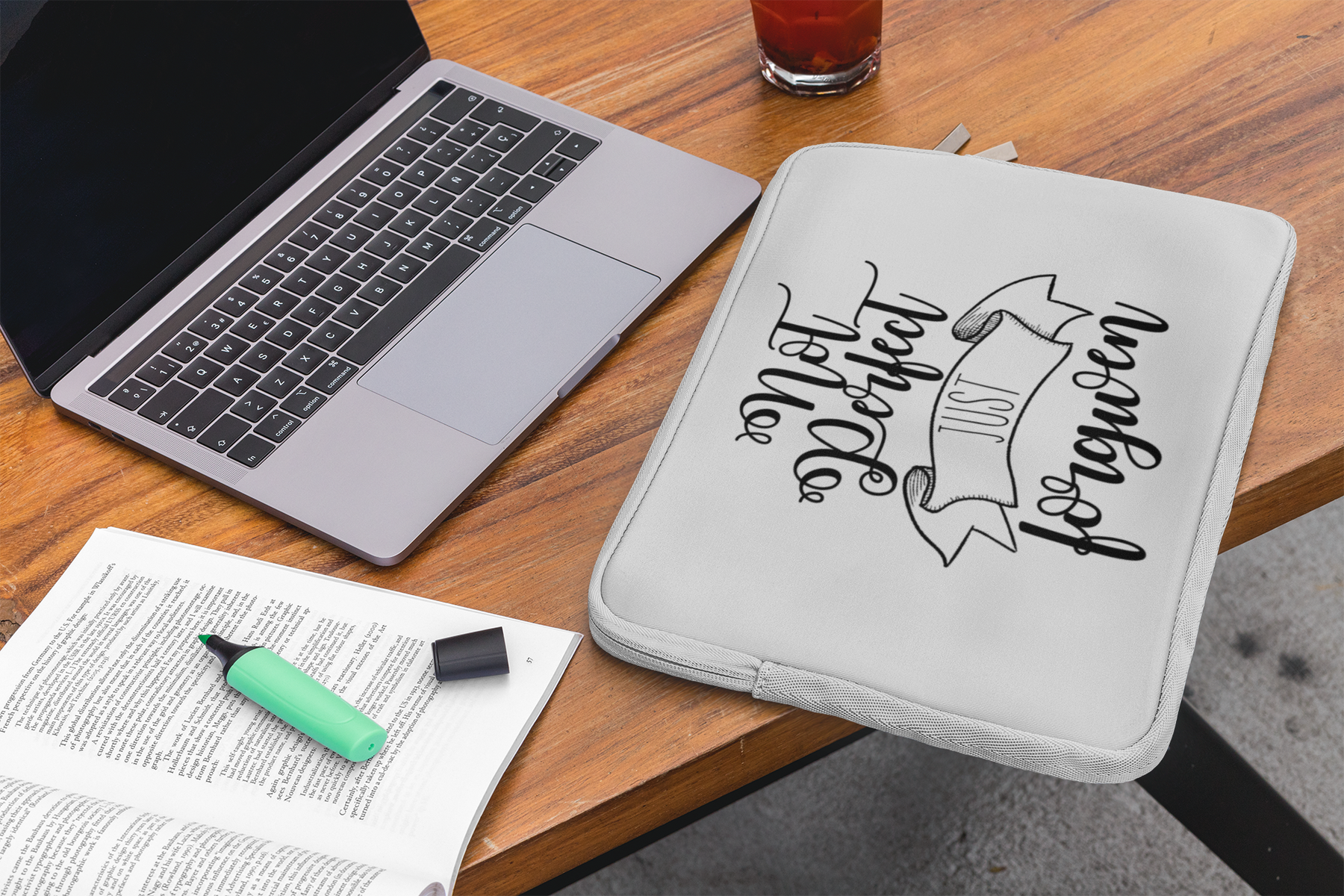 🖤✨ NOT PERFECT, JUST FORGIVEN – Black DTF Transfer FT919