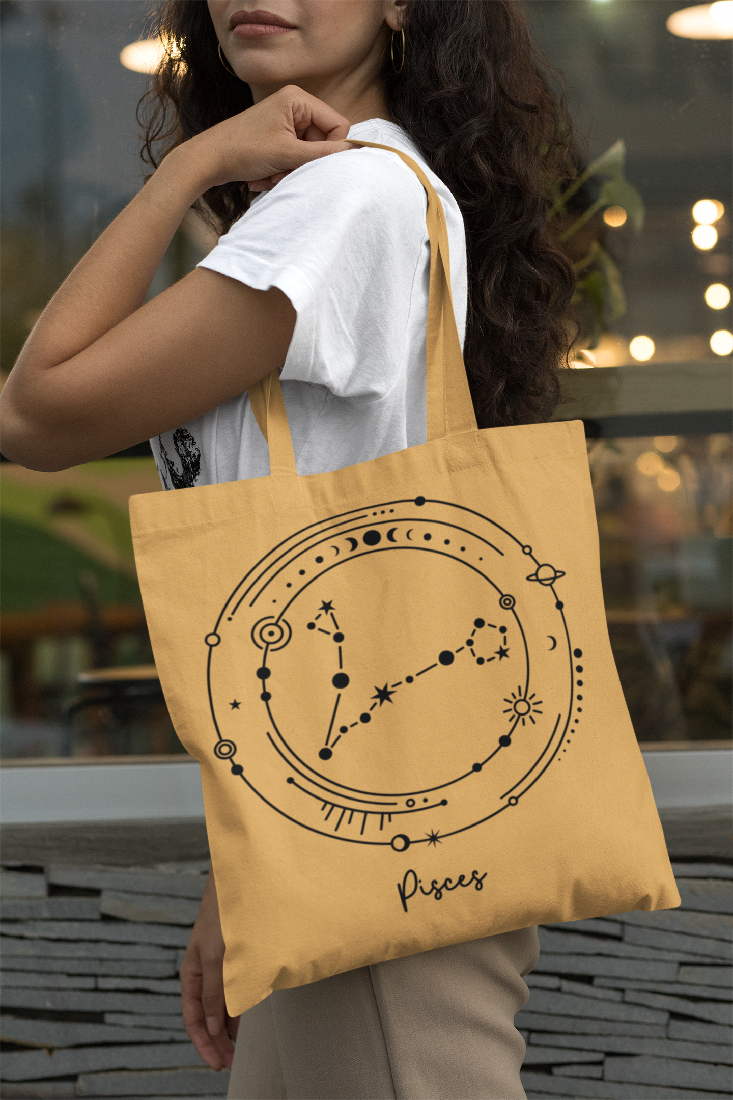 ♓ Pisces – Celestial Symbol | Minimal Astrology DTF Transfer FT788