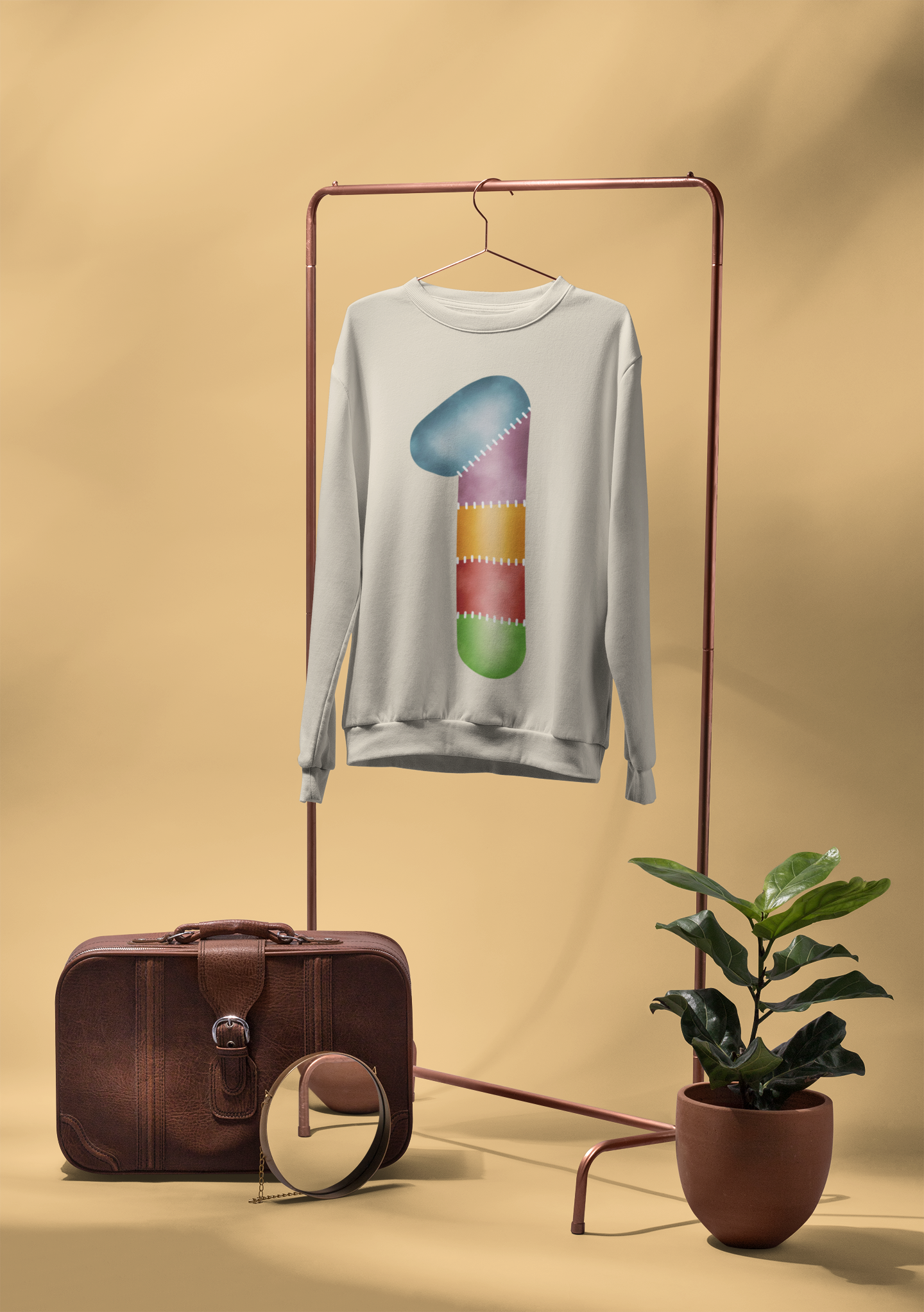 🎂✨ Birthday Number 1 – Patchwork Stitch Style | DTF Transfer FT1144