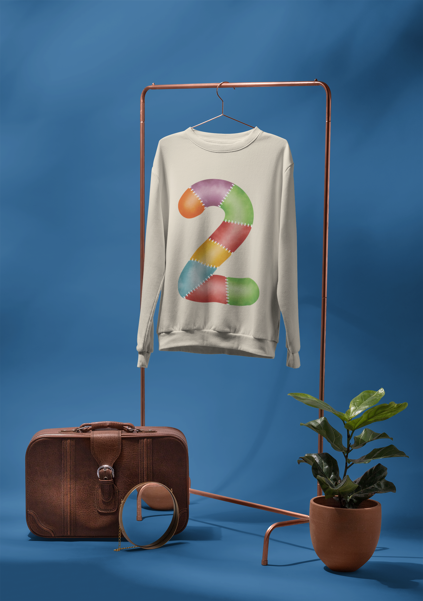 🎂✨ Birthday Number 2 – Patchwork Stitch Style | DTF Transfer FT1145