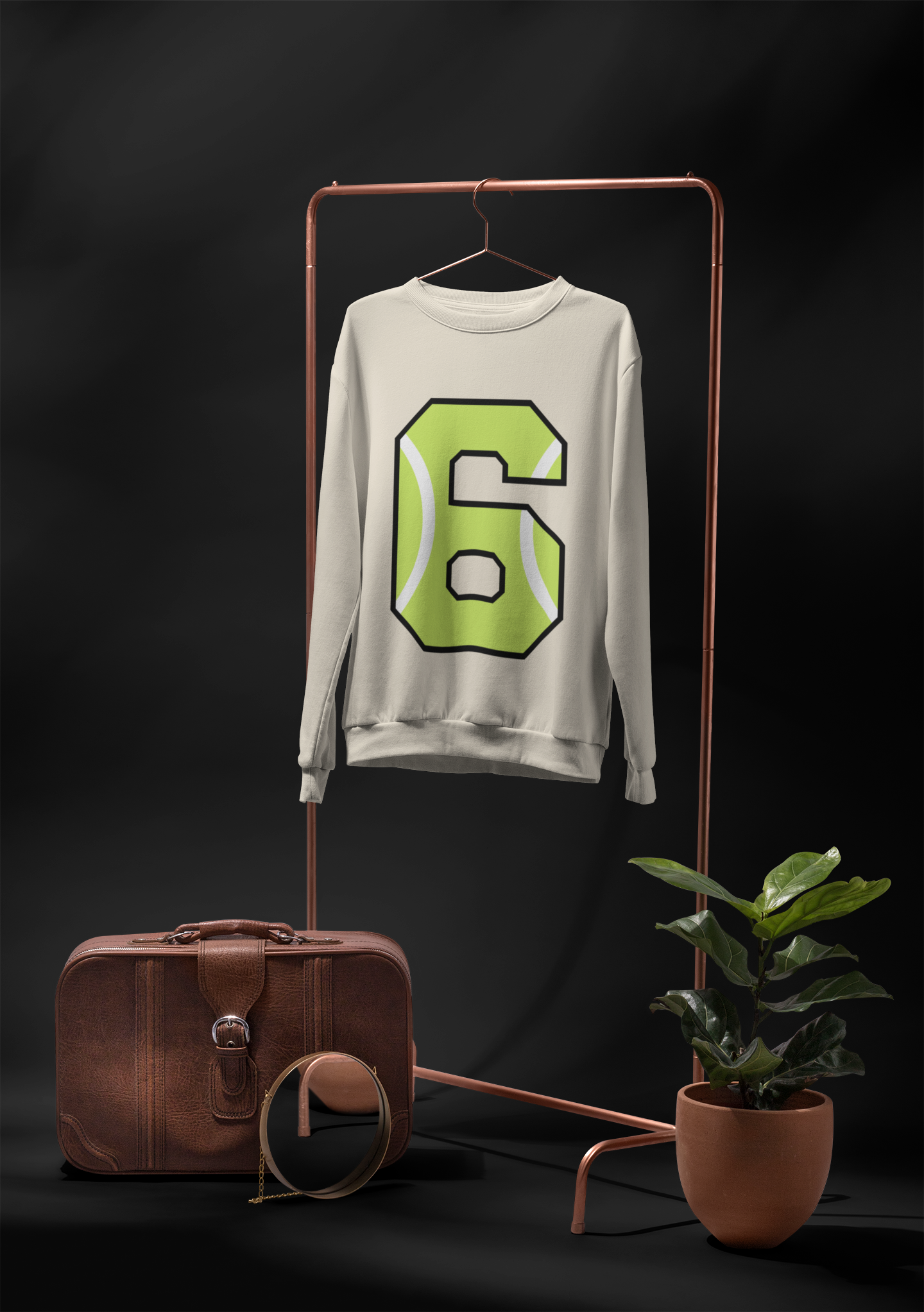 🎾 “6” – Six – Neon Green Tennis-Style Numeric | DTF Transfer FT1046