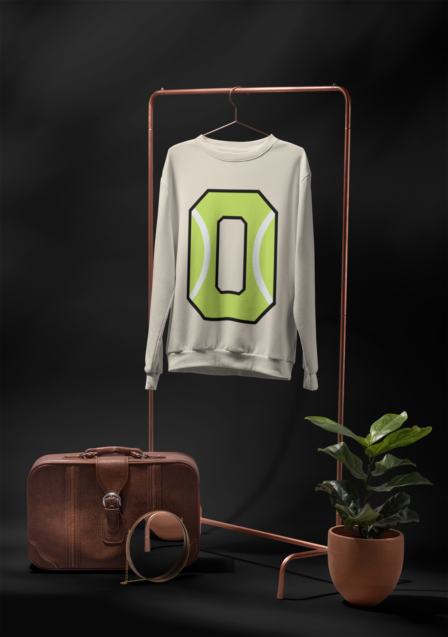 🎾 “0” – Zero – Neon Green Tennis-Style Numeric | DTF Transfer FT1040