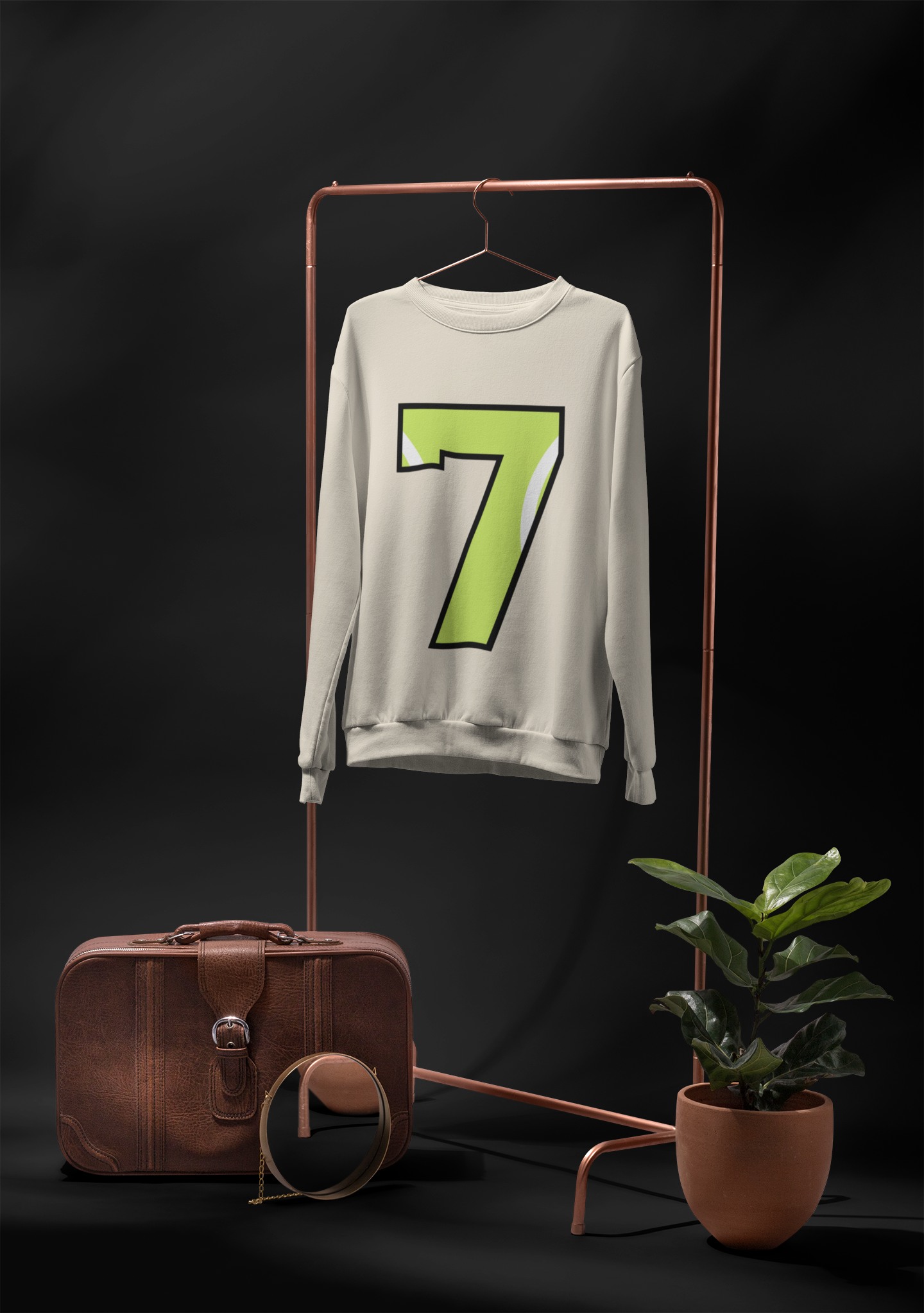 🎾 “7” – Seven – Neon Green Tennis-Style Numeric | DTF Transfer FT1047