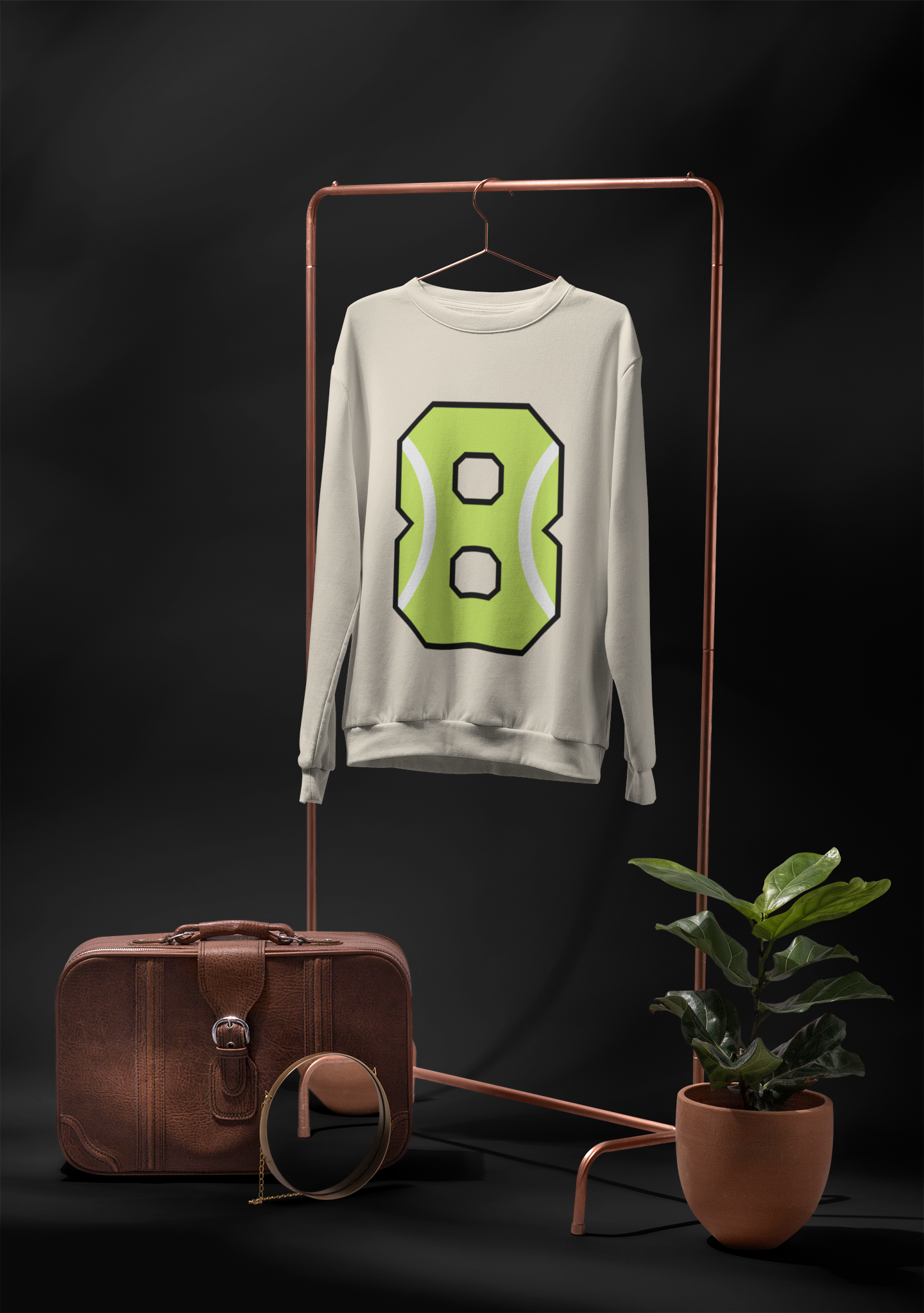 🎾 “8” – Eight – Neon Green Tennis-Style Numeric | DTF Transfer FT1048