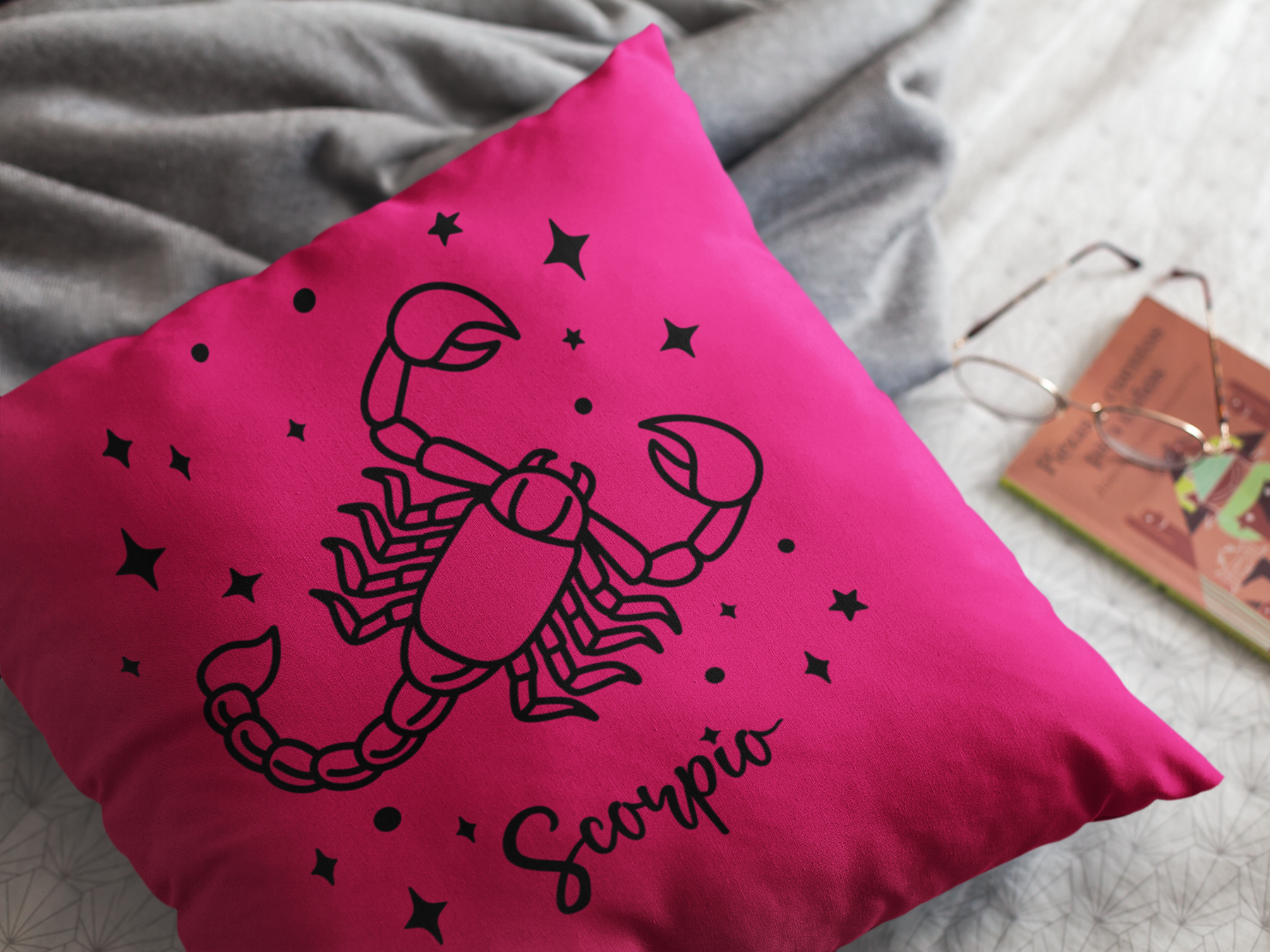 ♏🦂 Scorpio Zodiac – Dark Intensity Black DTF Transfer FT904