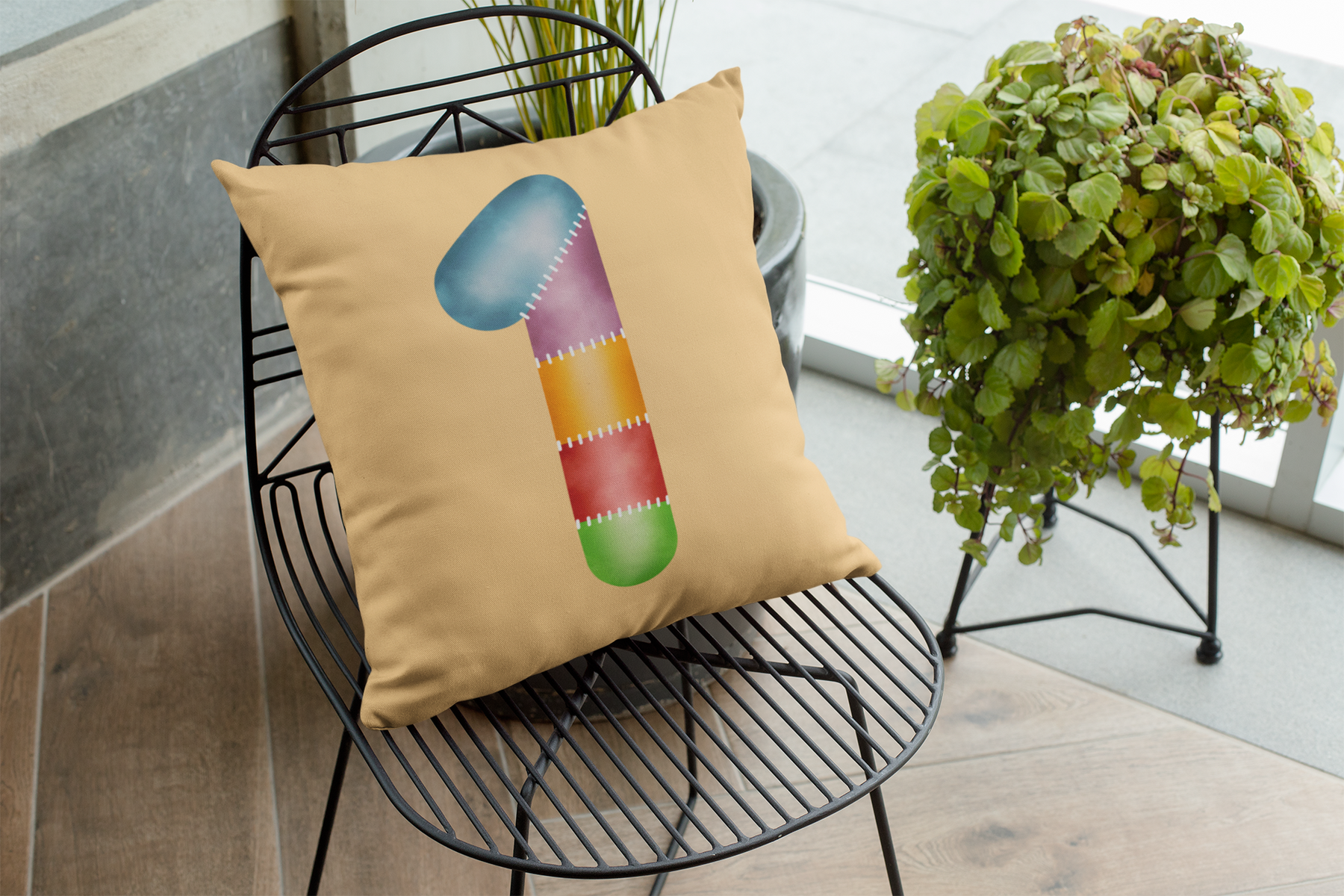 🎂✨ Birthday Number 1 – Patchwork Stitch Style | DTF Transfer FT1144