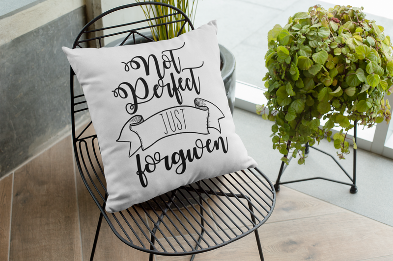 🖤✨ NOT PERFECT, JUST FORGIVEN – Black DTF Transfer FT919