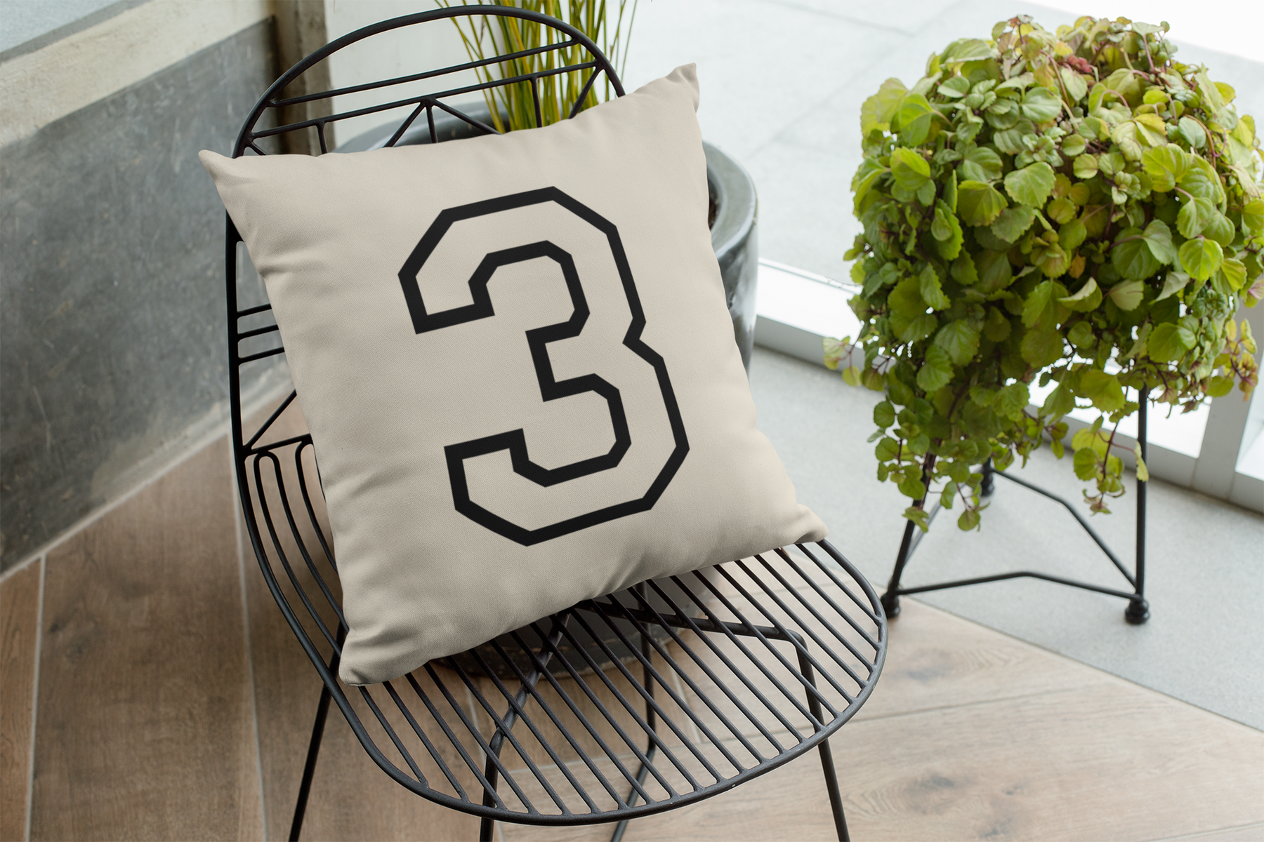 ⬛ “3” – Three – Solid Black Outline Numeric | DTF Transfer FT1053