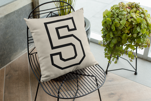⬛ “5” – Five – Solid Black Outline Numeric | DTF Transfer FT1055
