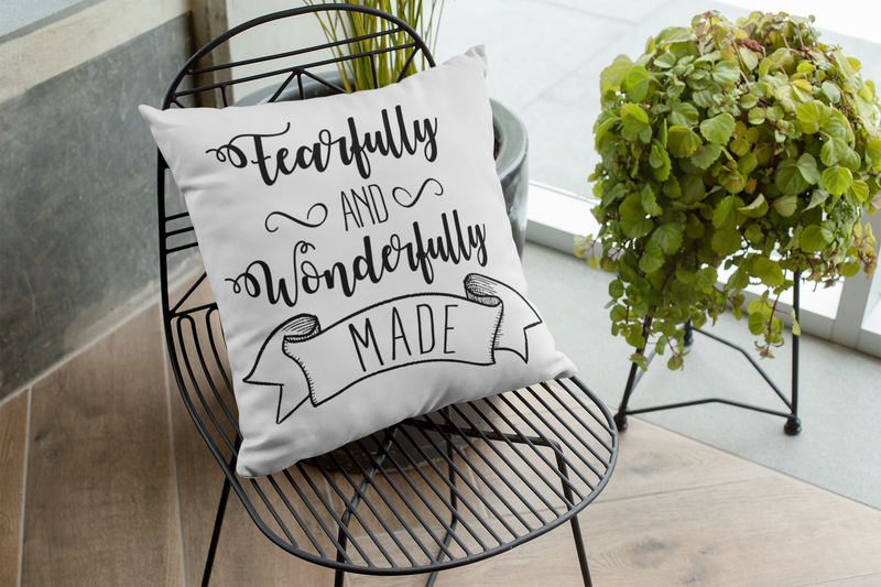 🖤✨ FEARFULLY AND WONDERFULLY MADE – Black Faith DTF Transfer FT918