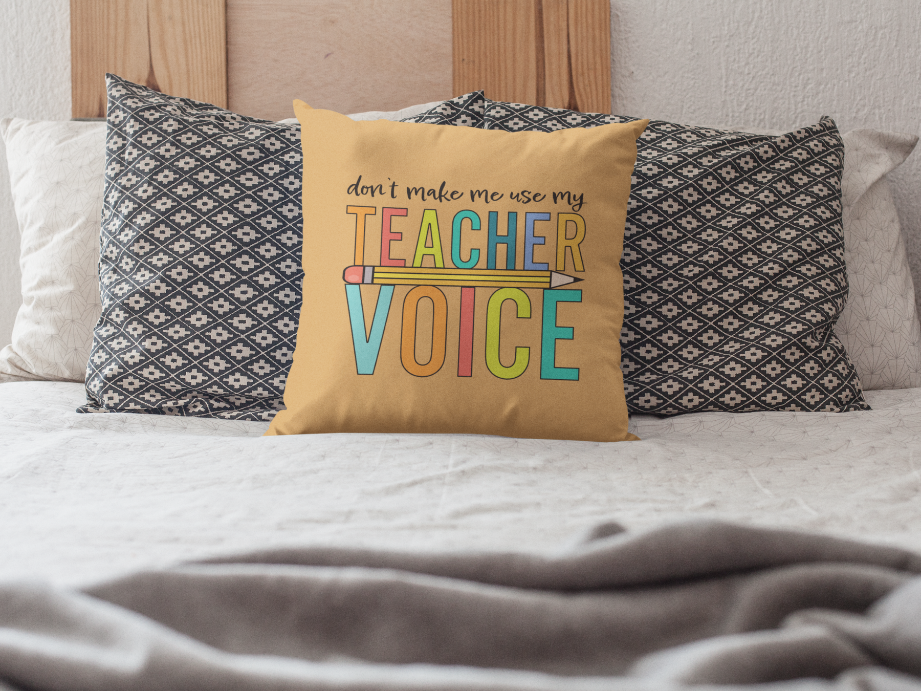 🎨 Teacher Voice – Colorful Pencil Typography | DTF Transfer FT652