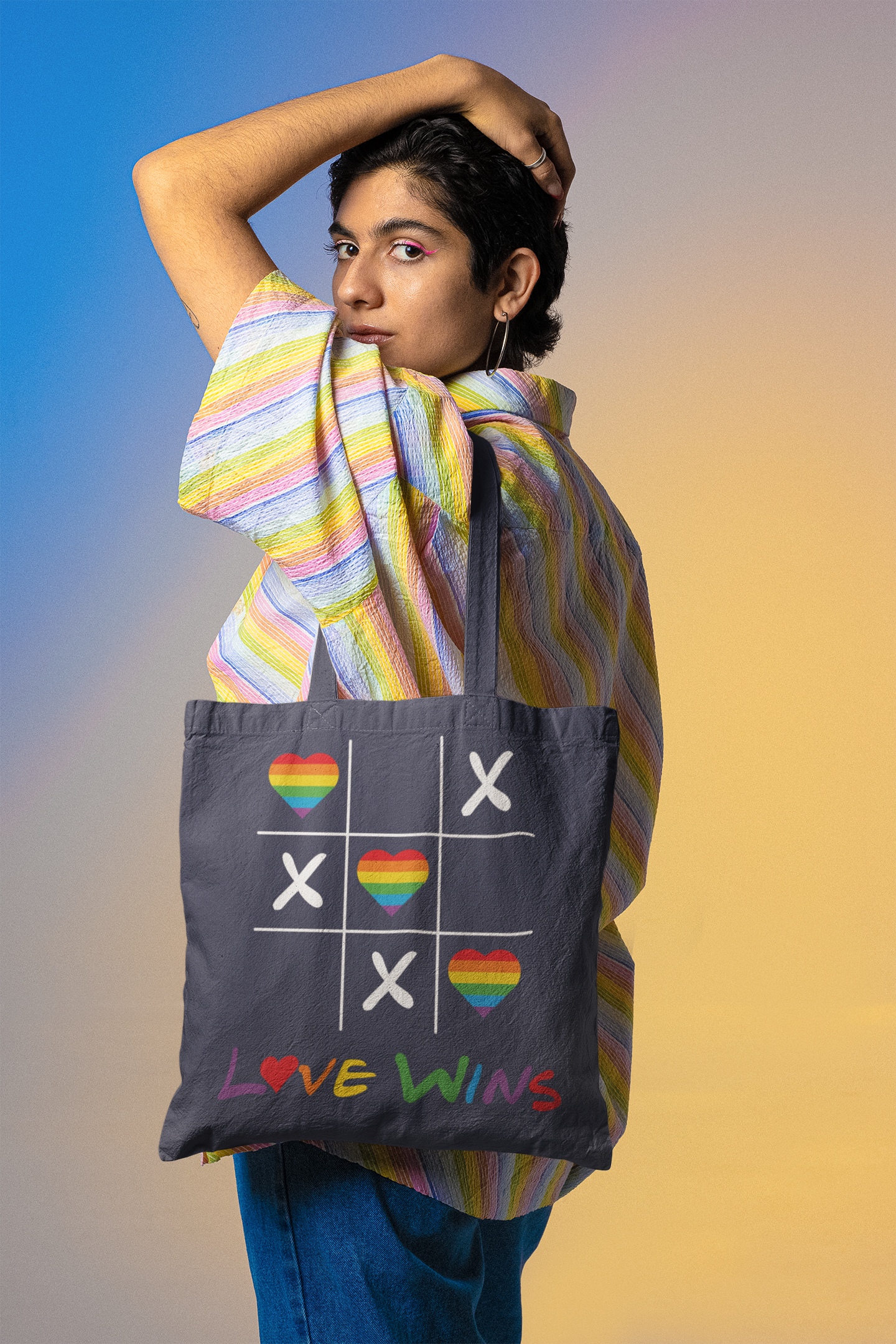 🌈 Love Wins Tic Tac Toe Design DTF Transfer FT340