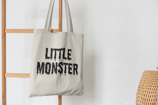 👻🕸️ LITTLE MONSTER – Cute but Creepy Halloween Black Font DTF Transfer FT600