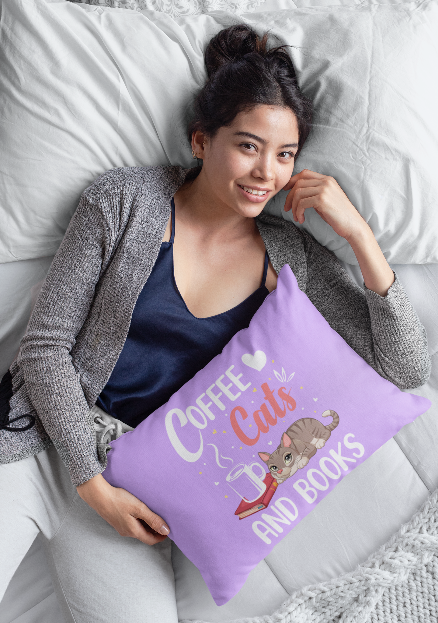 ☕🐱 Coffee, Cats and Books | Cozy Bookish DTF Transfer FT781