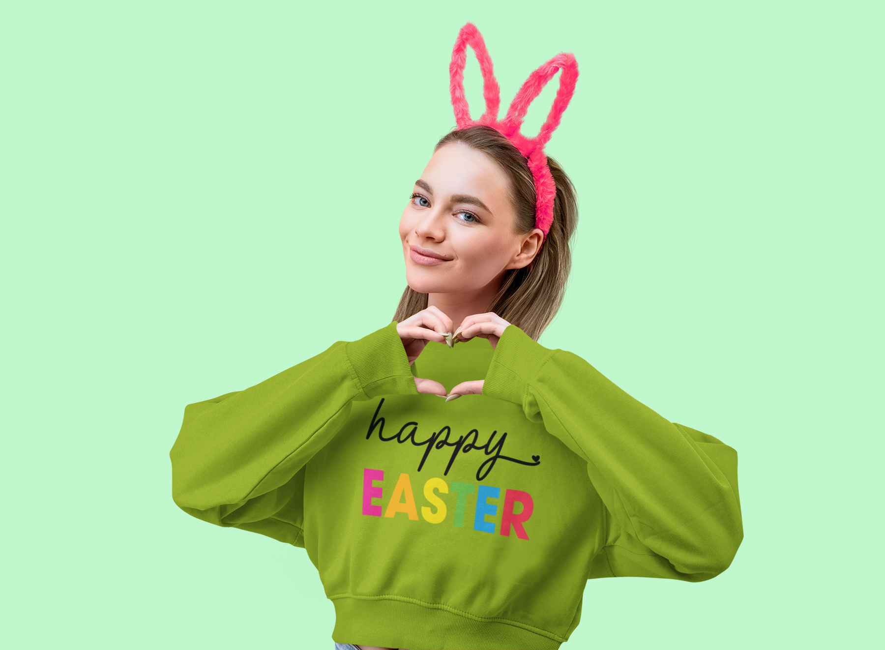 🌈 Happy Easter Bright & Modern Spring Black Design DTF Transfer FT357