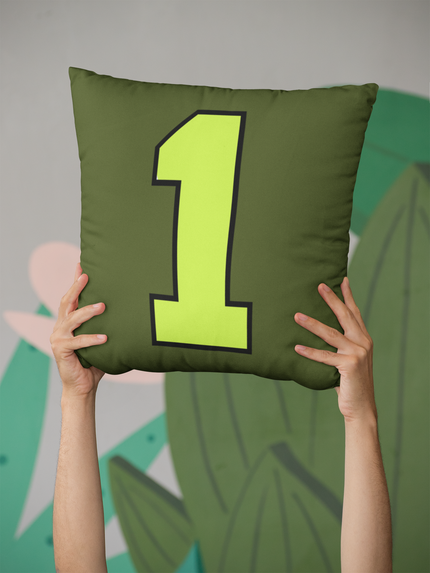 🎾 “1” – One – Neon Green Tennis-Style Numeric | DTF Transfer FT1041