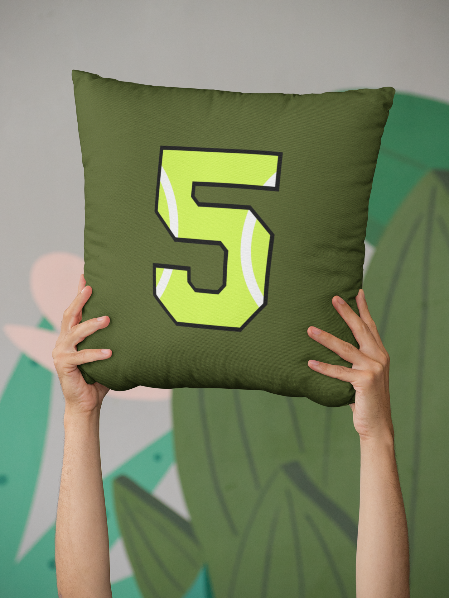 🎾 “5” – Five – Neon Green Tennis-Style Numeric | DTF Transfer FT1045