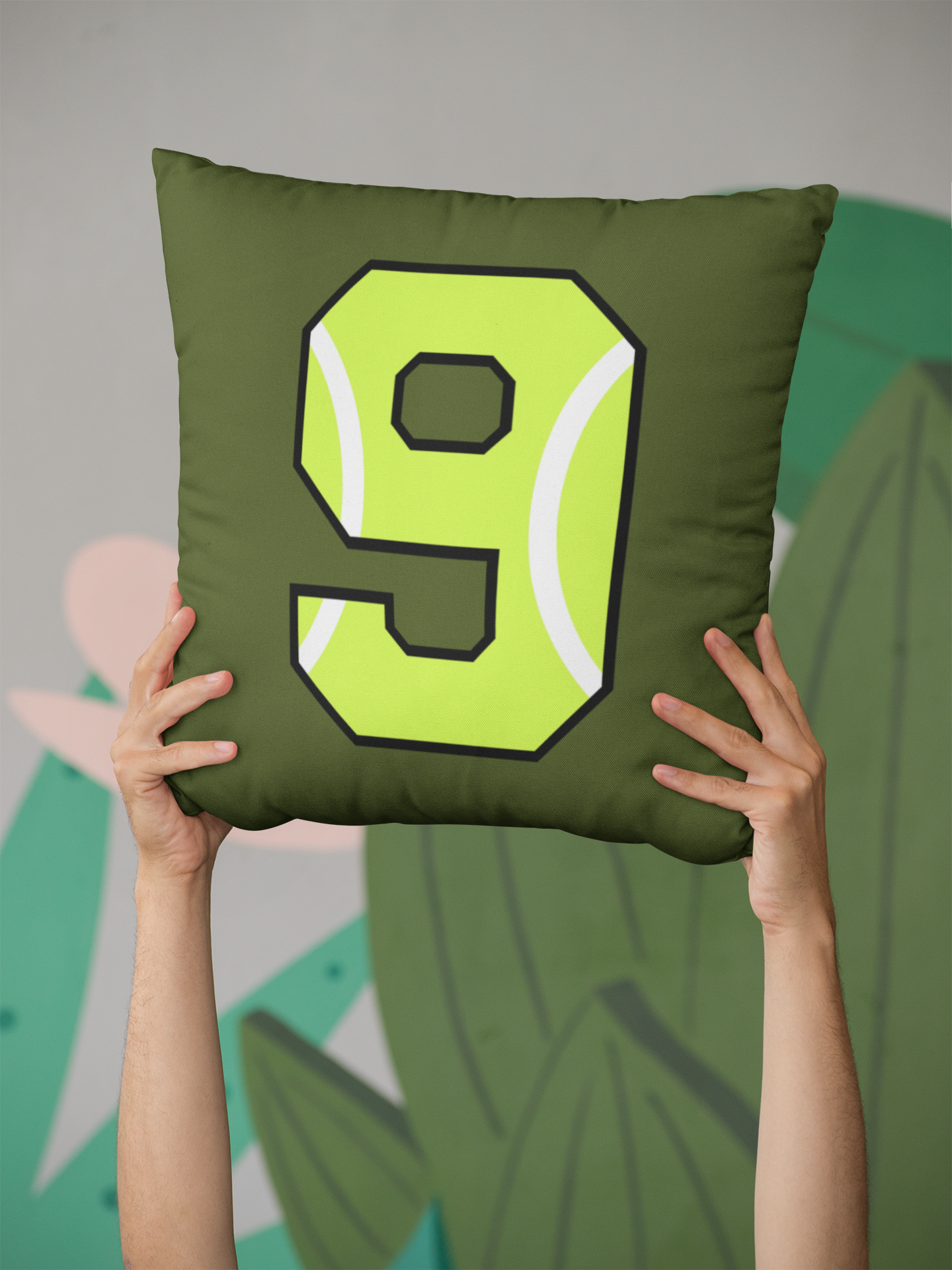 🎾 “9” – Nine – Neon Green Tennis-Style Numeric | DTF Transfer FT1049