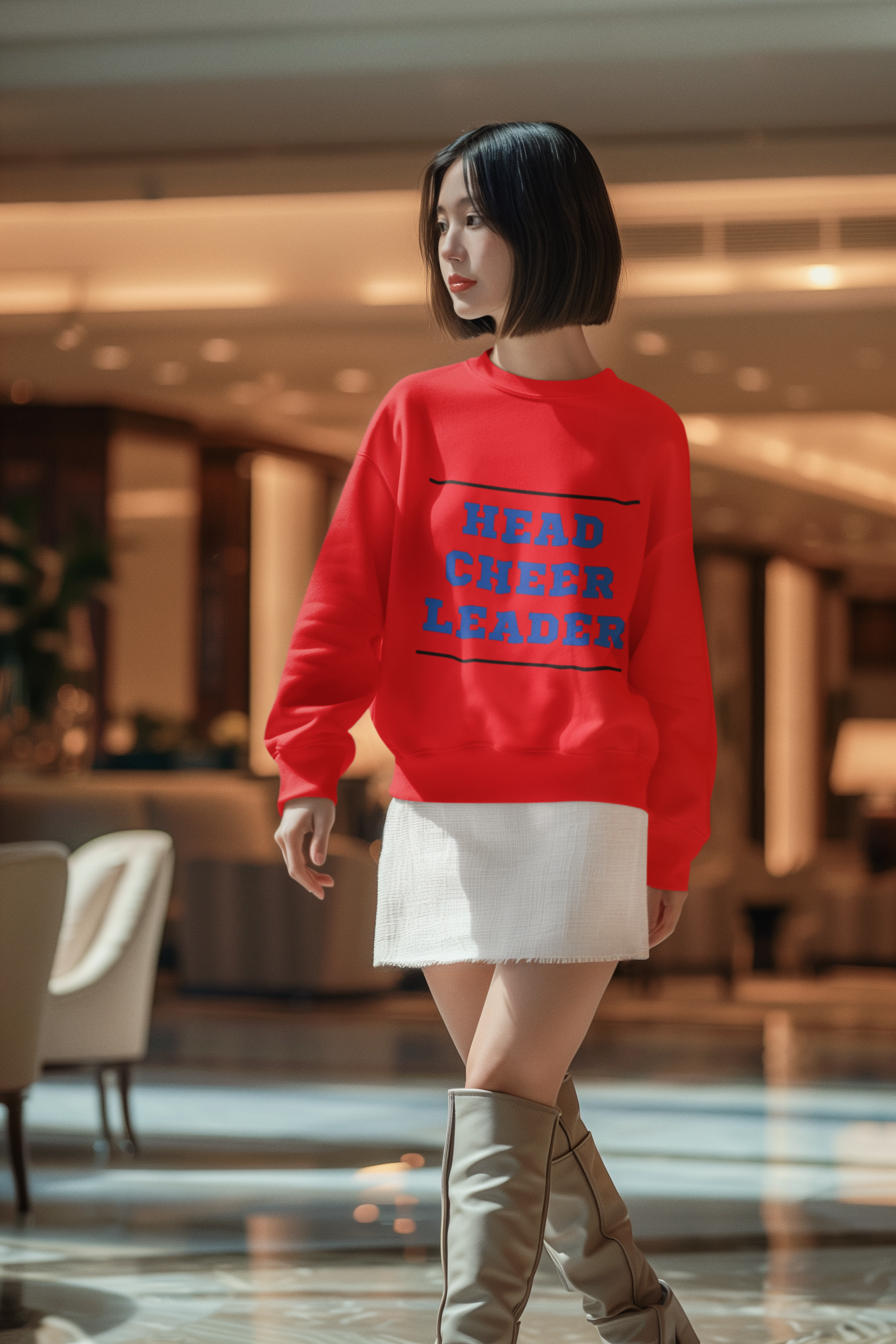 📣 Head Cheer Leader Black Line DTF Transfer FT541