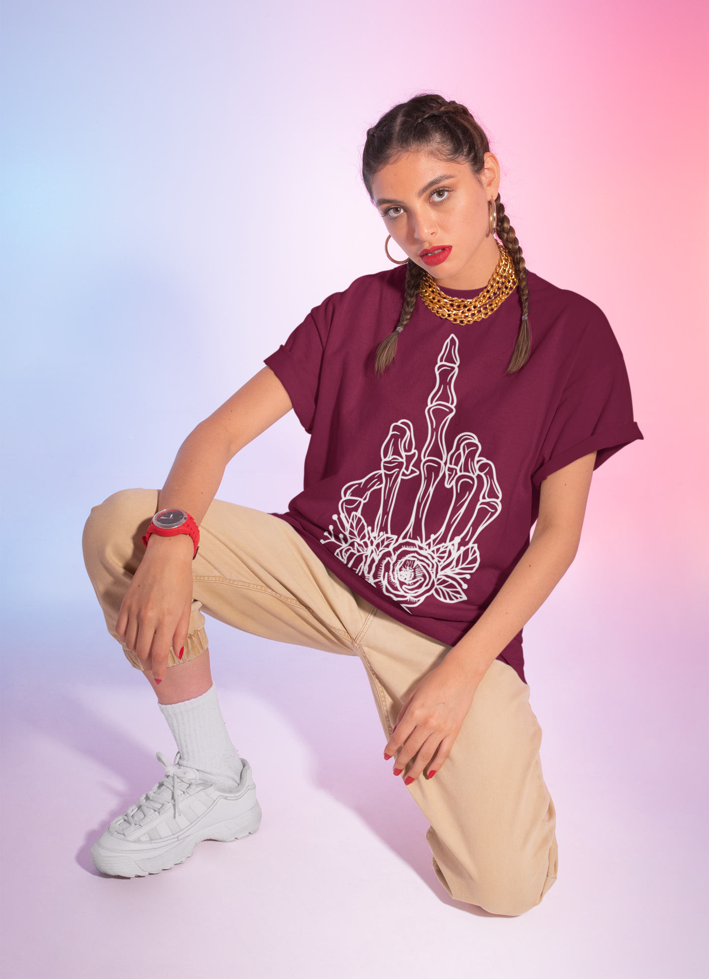 🖕 Silent Truth – Floral Rebellion | Bold Line DTF Transfer FT771