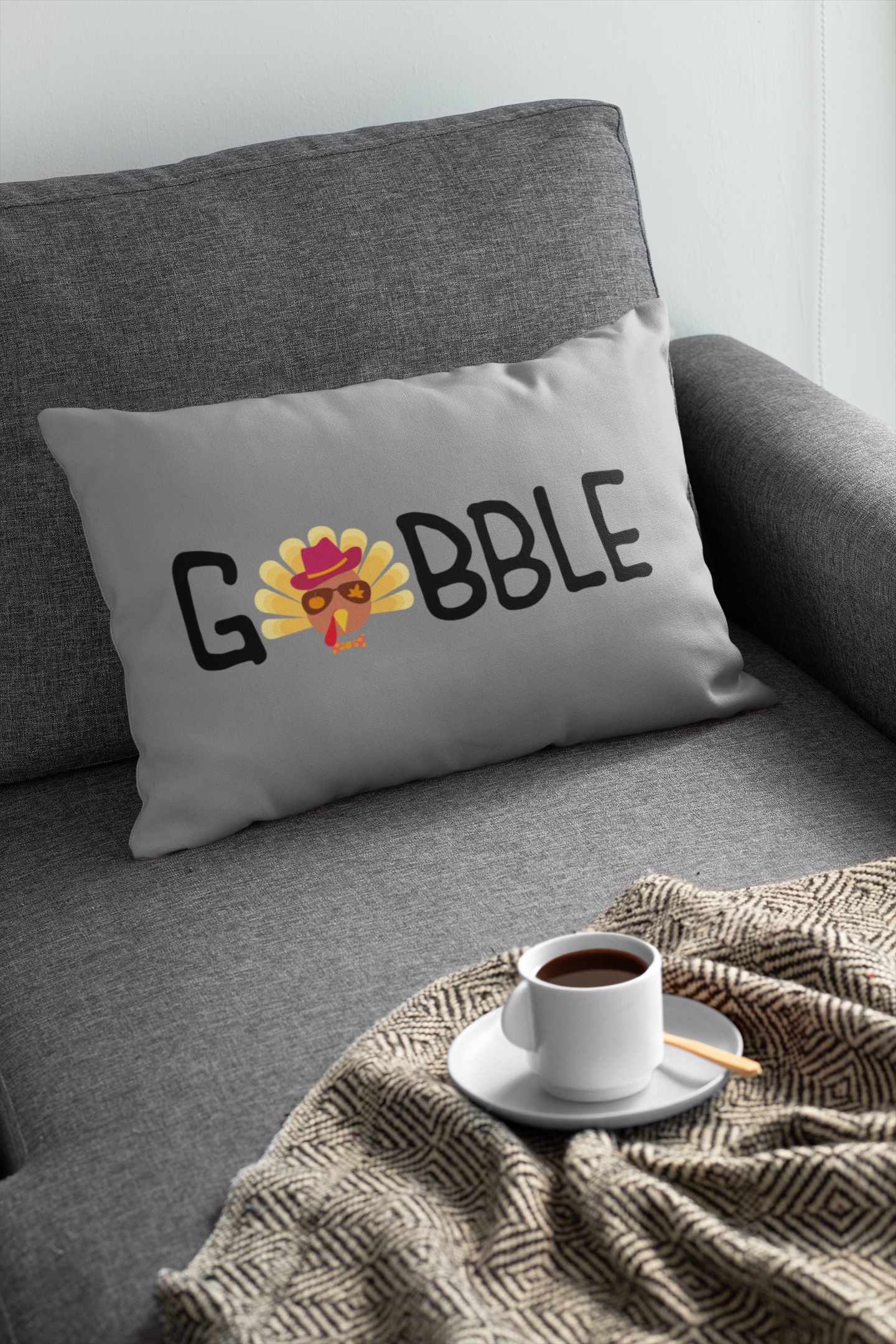 🦃✨ Gobble – Cool Turkey Fall/Thanksgiving Black Font DTF Transfer FT597