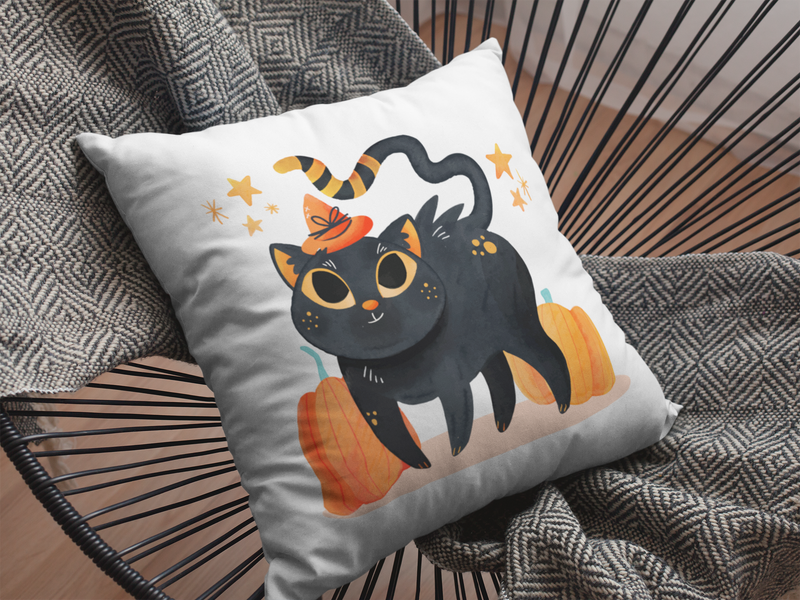 🎃 Cute Witchy Black Cat DTF Transfer FT576