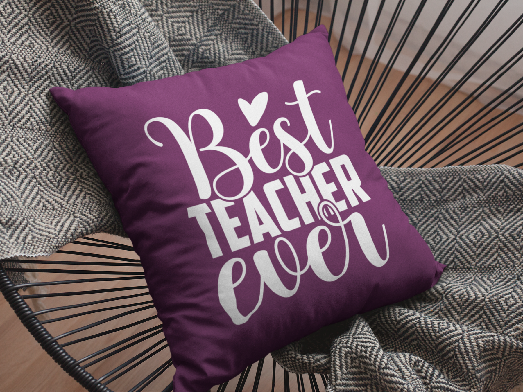 🎨 Best Teacher Ever White Design DTF Transfer FT590