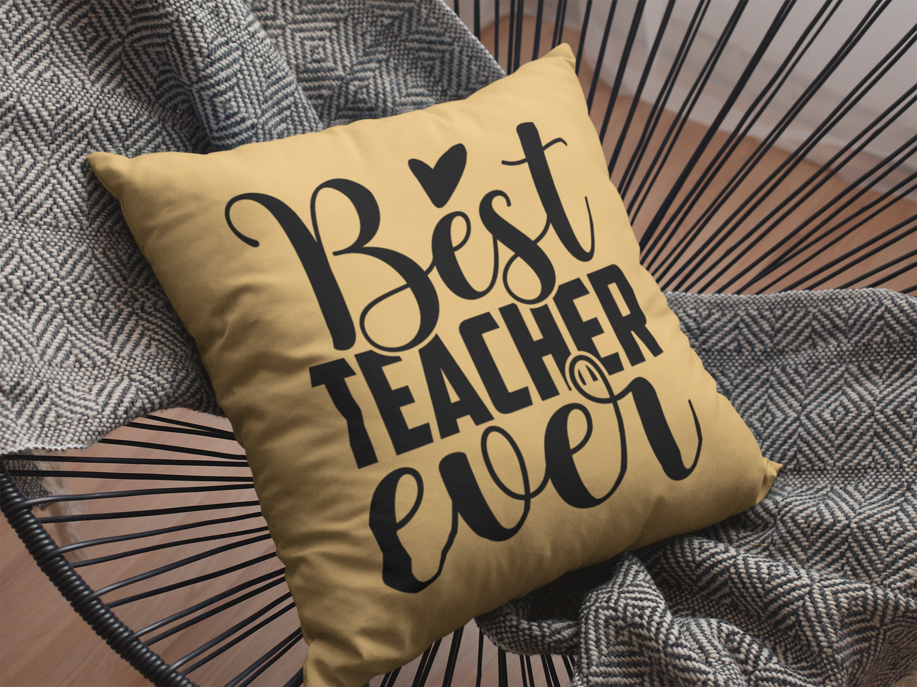🎨 Best Teacher Ever Black Design DTF Transfer FT591