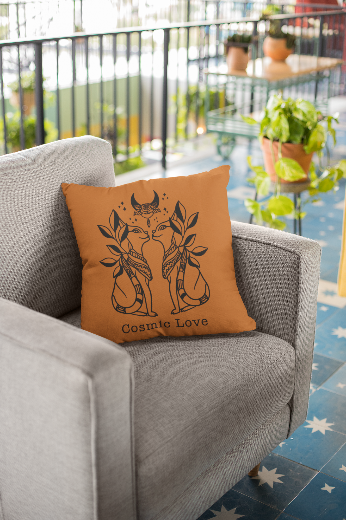 ✨ Cosmic Love – Black Mystical Harmony DTF Transfer FT769