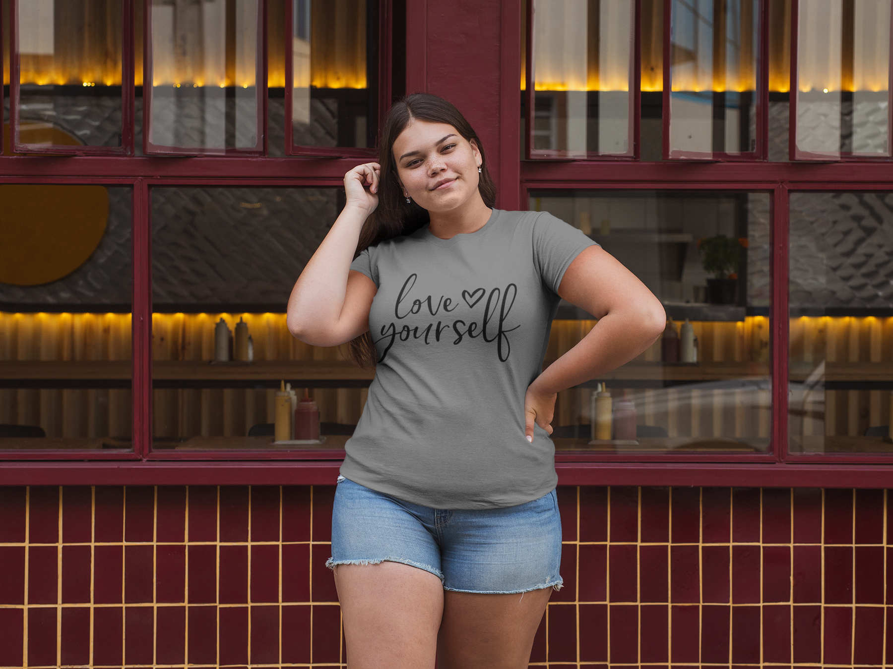 🖤 Love Yourself – Black Handwritten Script DTF Transfer FT810