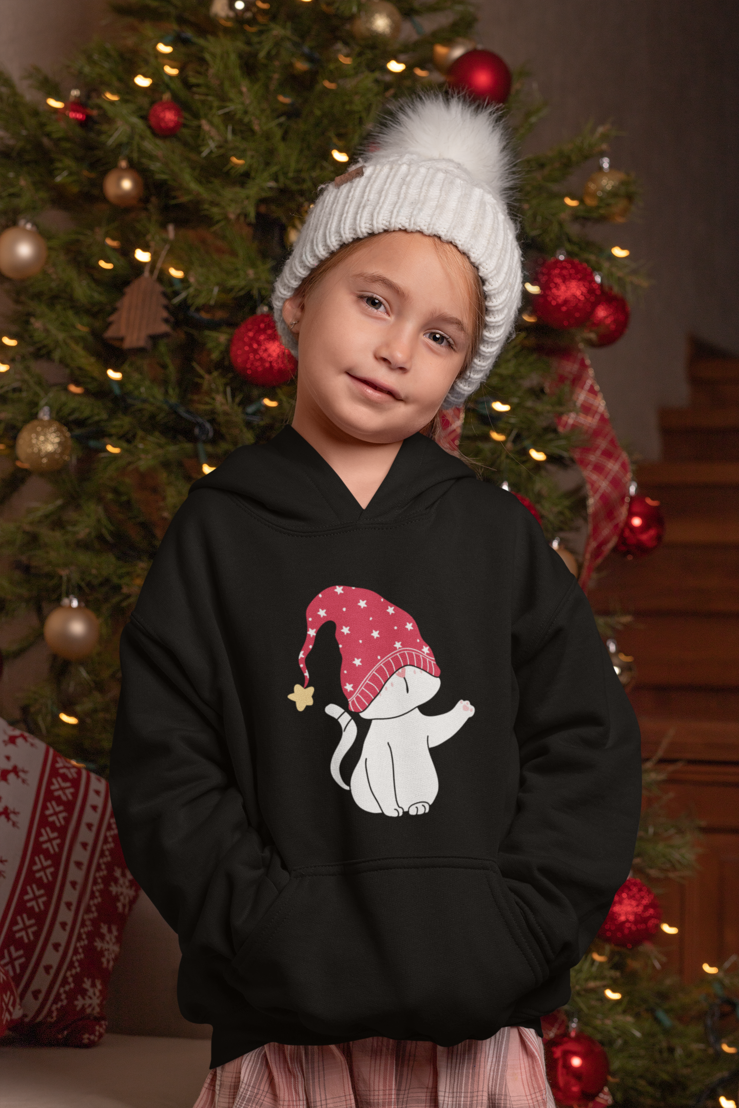 🎄 Cozy Christmas Kitty DTF Transfer FT437