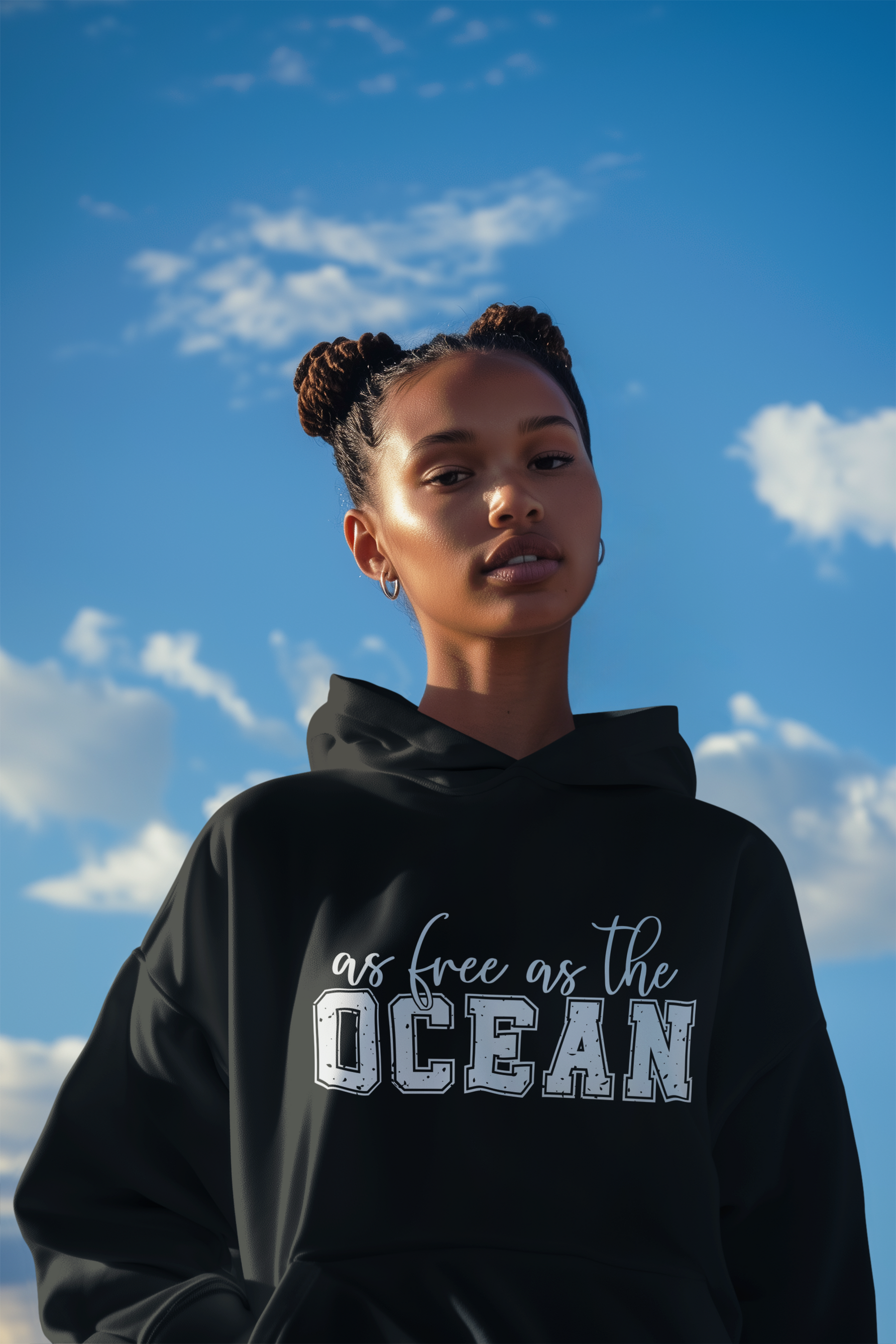 🌊🕊️ As Free As the Ocean White Design DTF Transfer FT266