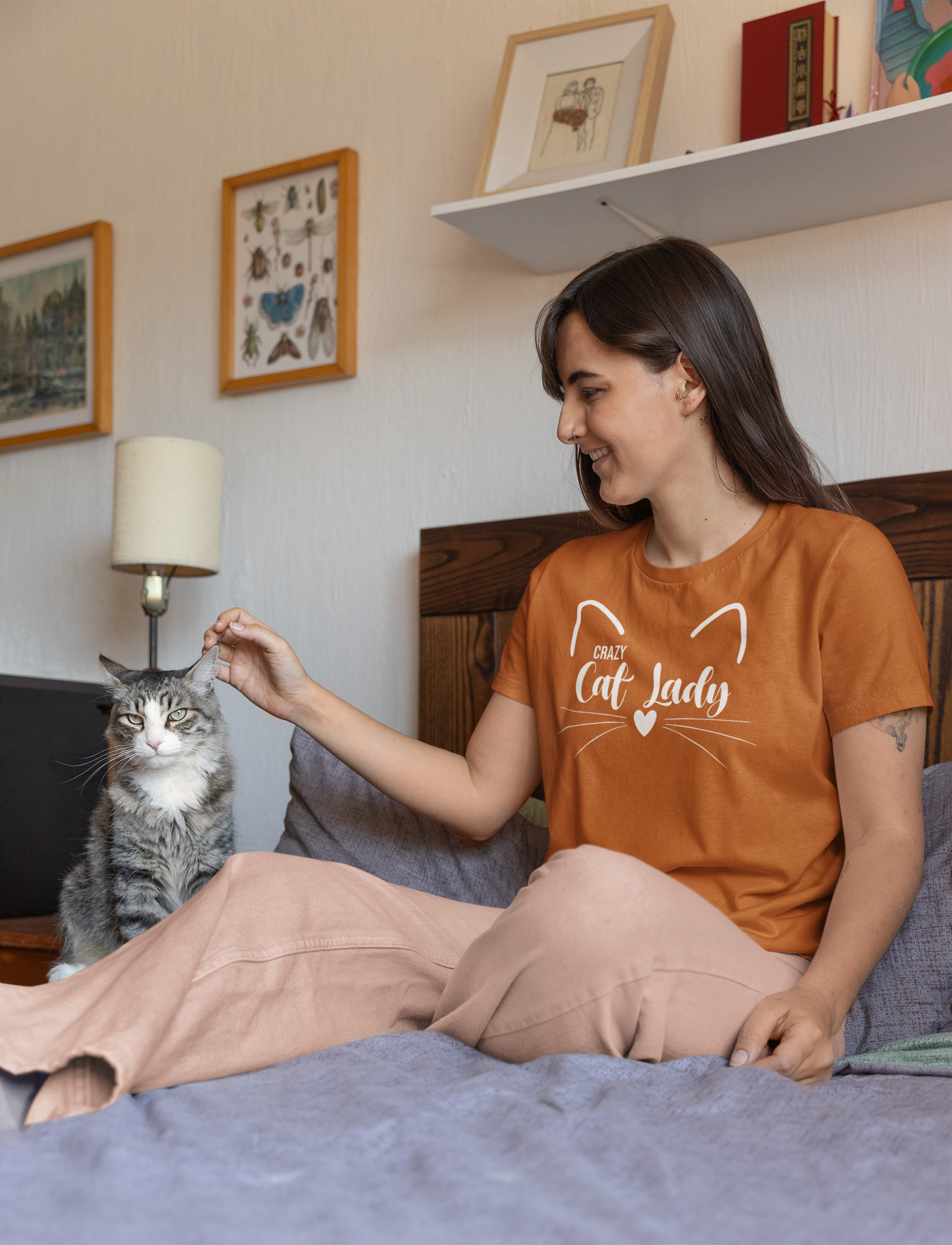 😻💅 Crazy Cat Lady White Design DTF Transfer FT283