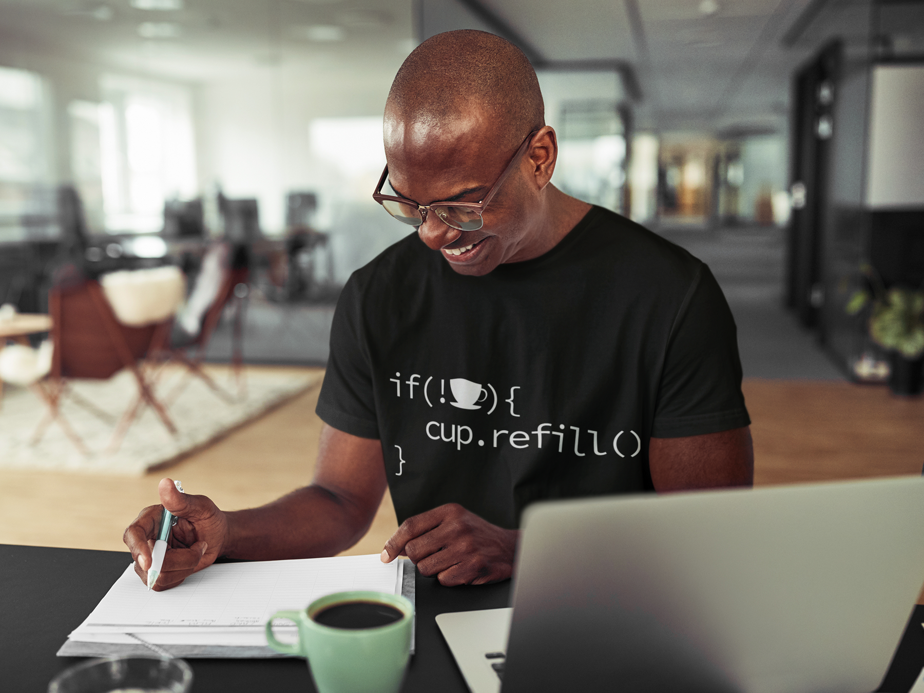 ☕💻 if (!☕) { cup.refill(); } – Programmer Humor DTF Transfer FT625