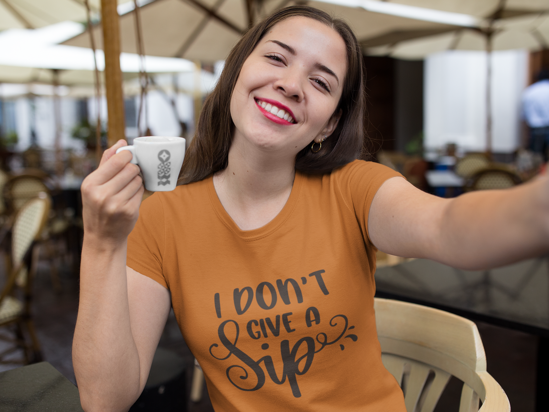 ✨🖤 I Don’t Give a Sip – Minimal Attitude Quote | DTF Transfer FT948