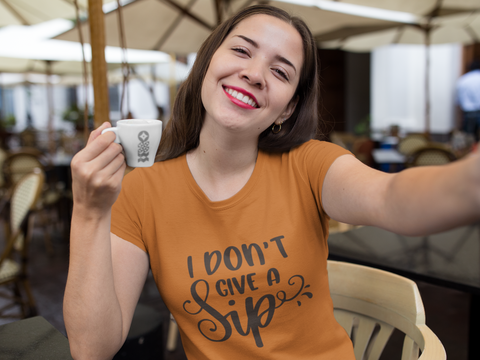 ✨🖤 I Don’t Give a Sip – Minimal Attitude Quote | DTF Transfer FT948
