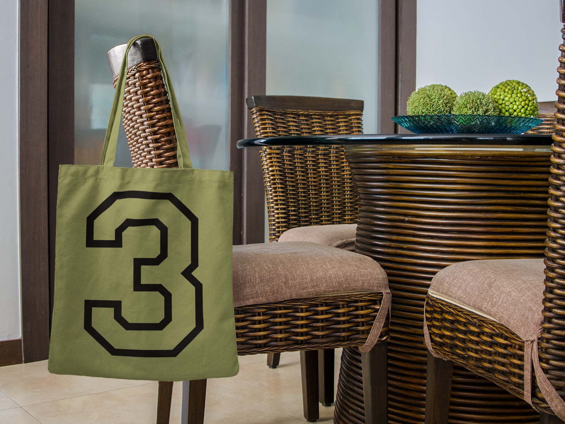 ⬛ “3” – Three – Solid Black Outline Numeric | DTF Transfer FT1053