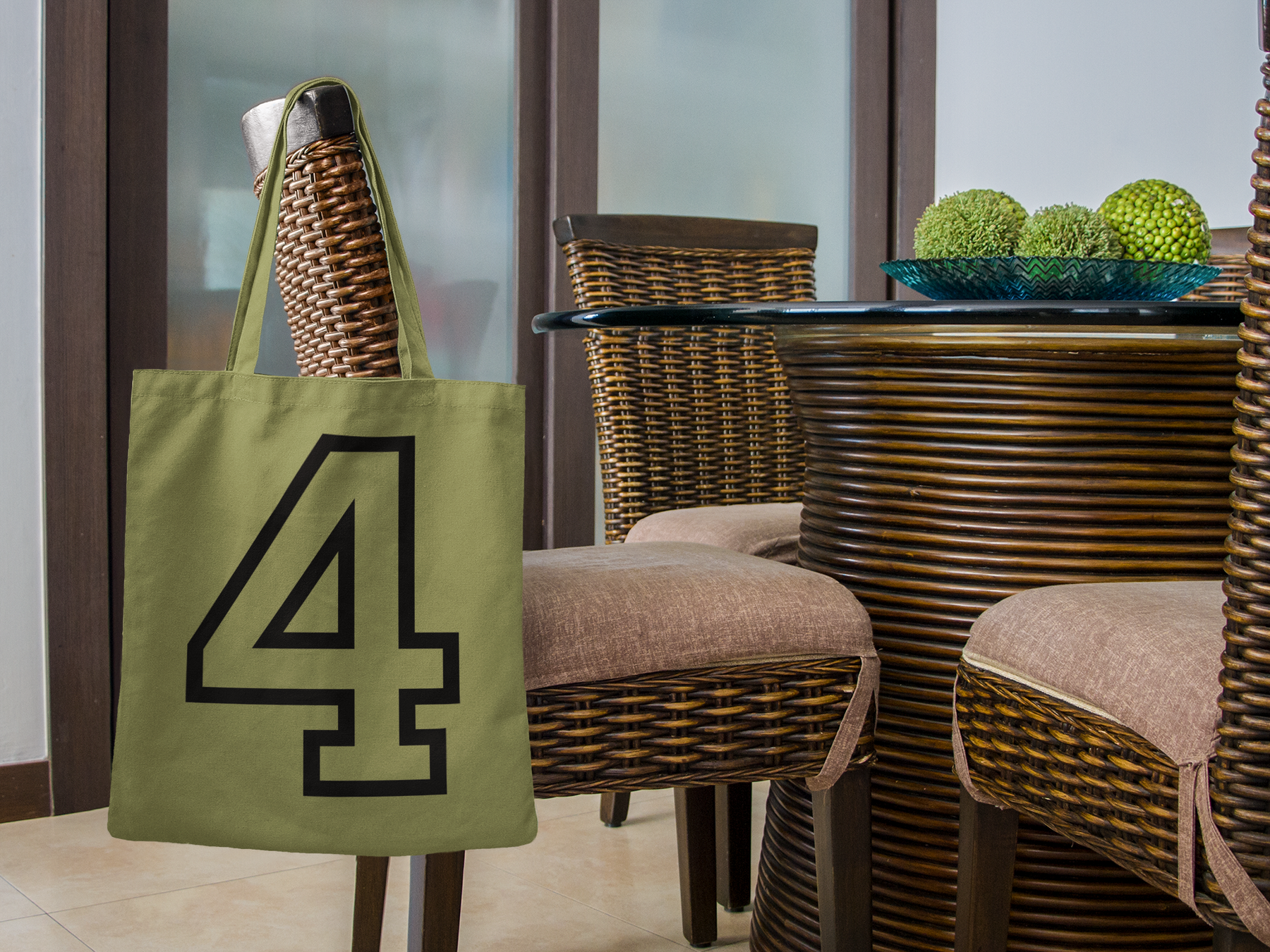 ⬛ “4” – Four – Solid Black Outline Numeric | DTF Transfer FT1054