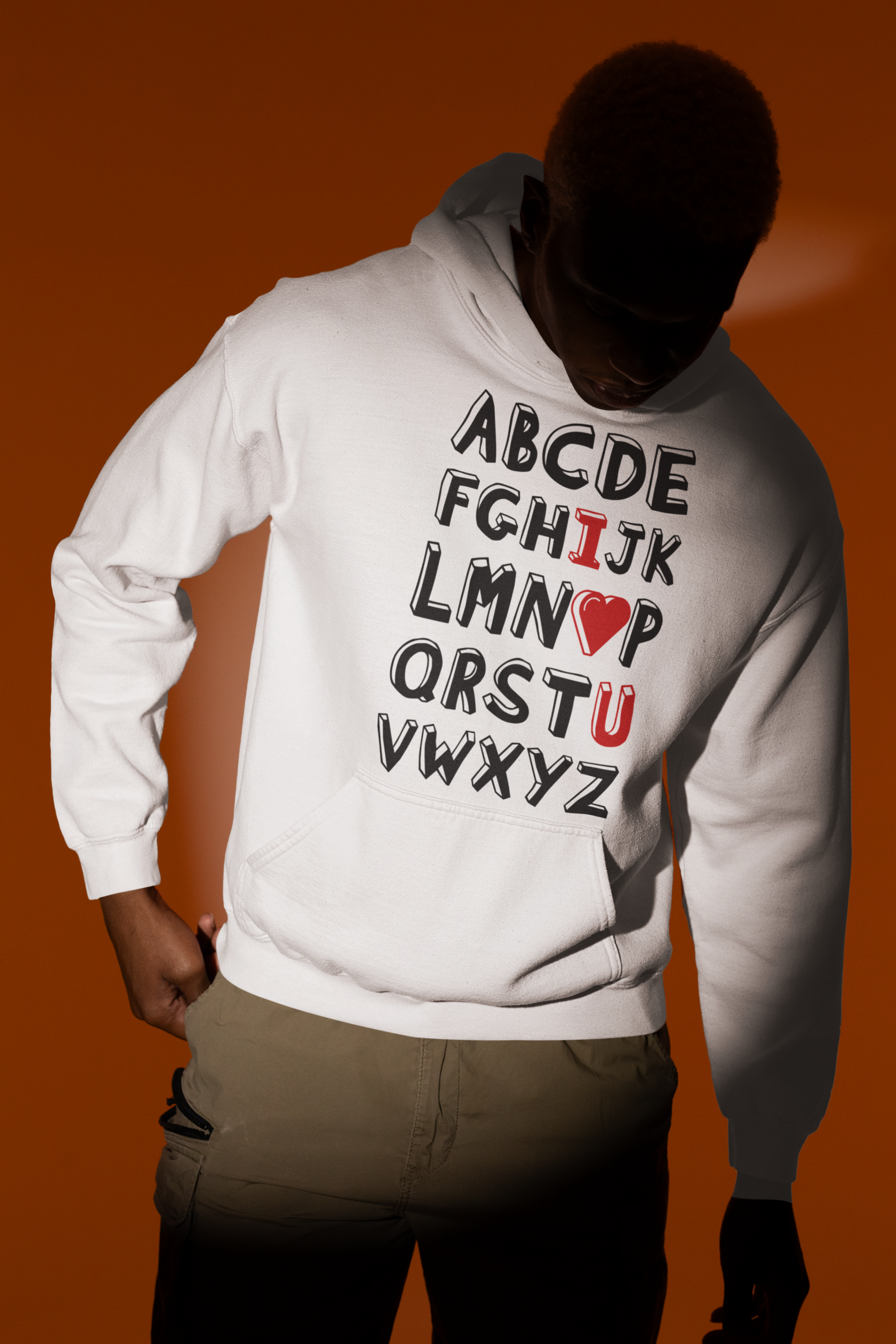 🔤 I ❤️ U Alphabet Hidden Love Message Black Font Design DTF Transfer FT412