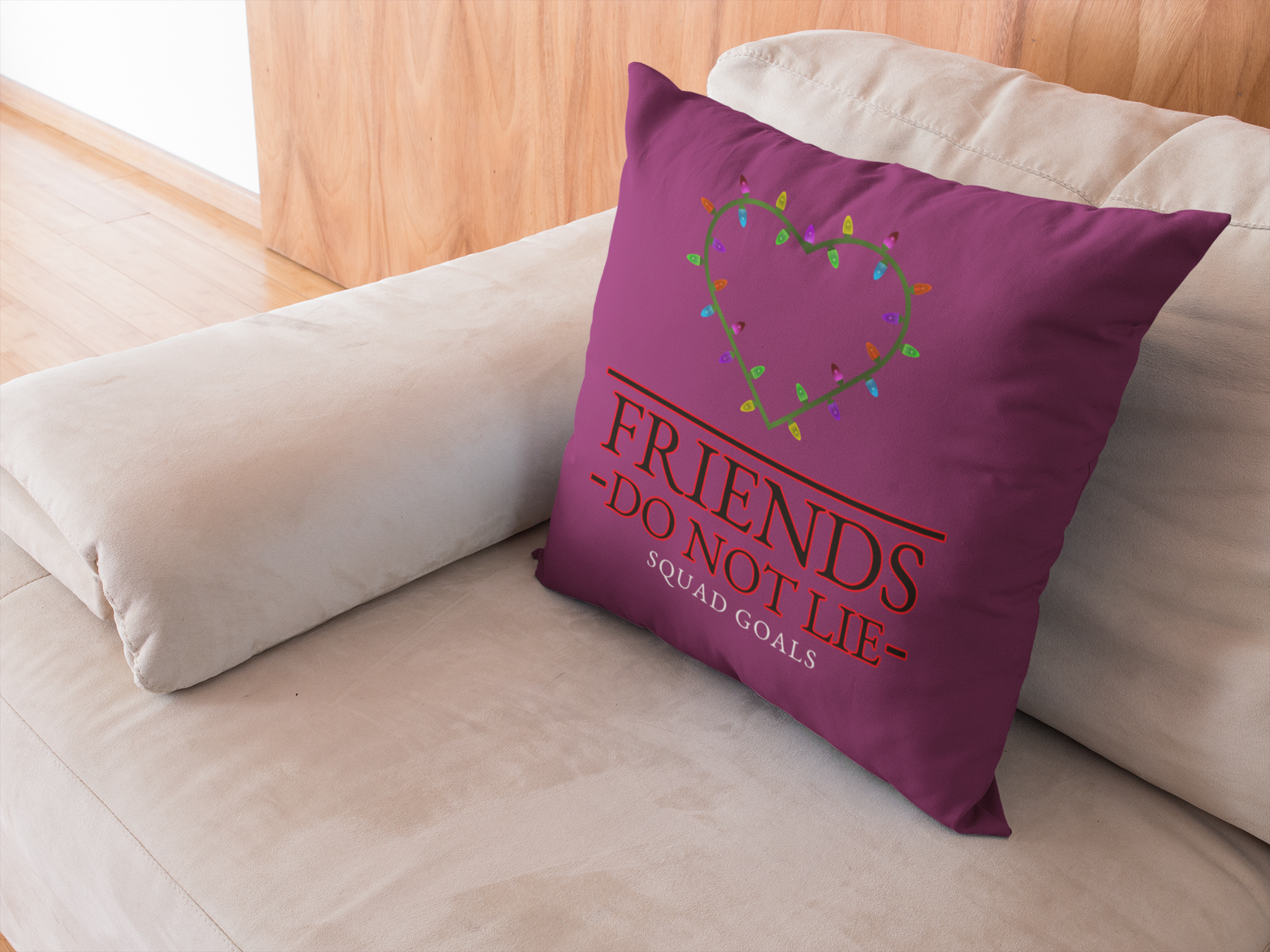 ❤️ Friends Do Not Lie – Squad Goals | Holiday Lights DTF Transfer FT655