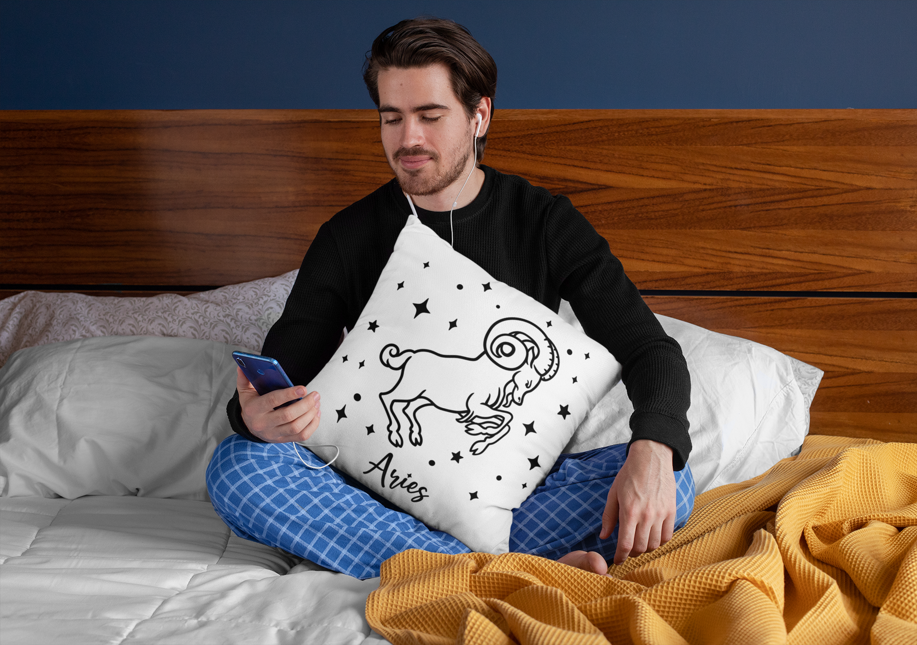 ♈🔥 Aries Zodiac – Unstoppable Fire Black DTF Transfer FT912