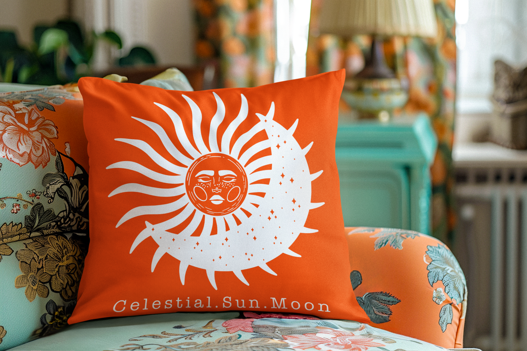 ☀️🌙 Celestial Sun Moon – Cosmic Balance DTF Transfer FT763