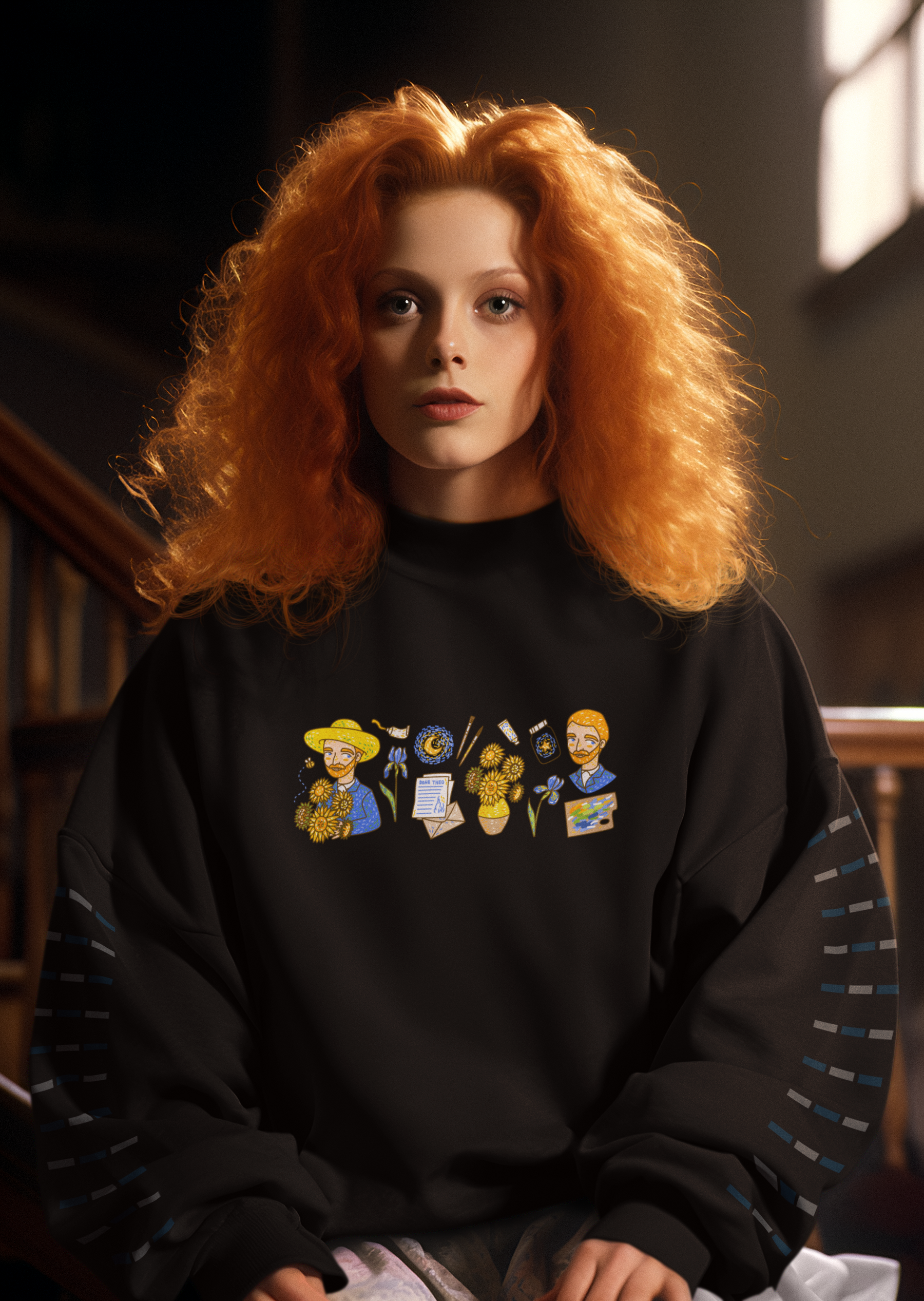 🎨🌻 STARRY ARTIST – Van Gogh Inspired DTF Transfer FT606